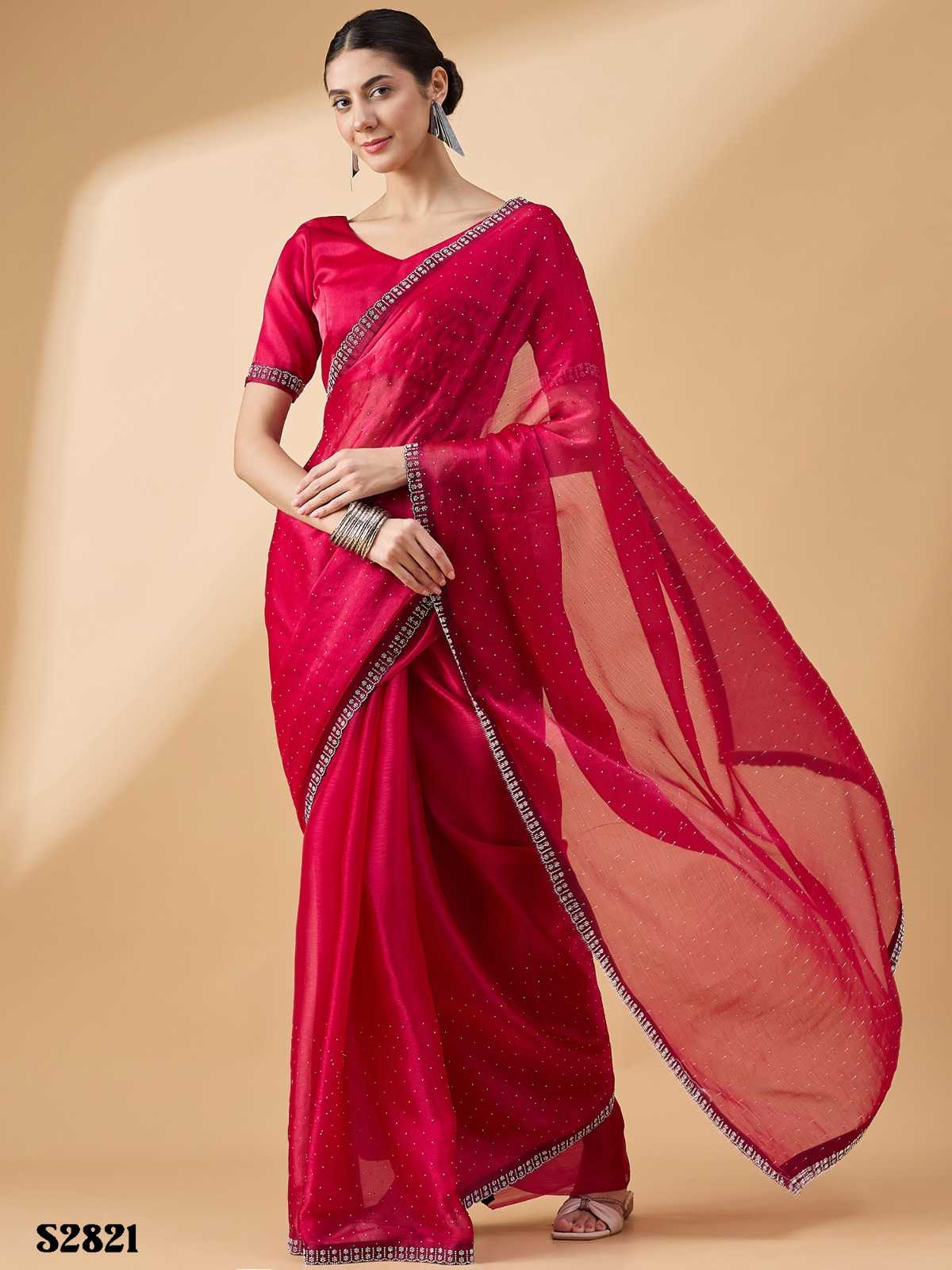 radha by mahotsav fancy stone & swaroski work new trendy organza designer saree 