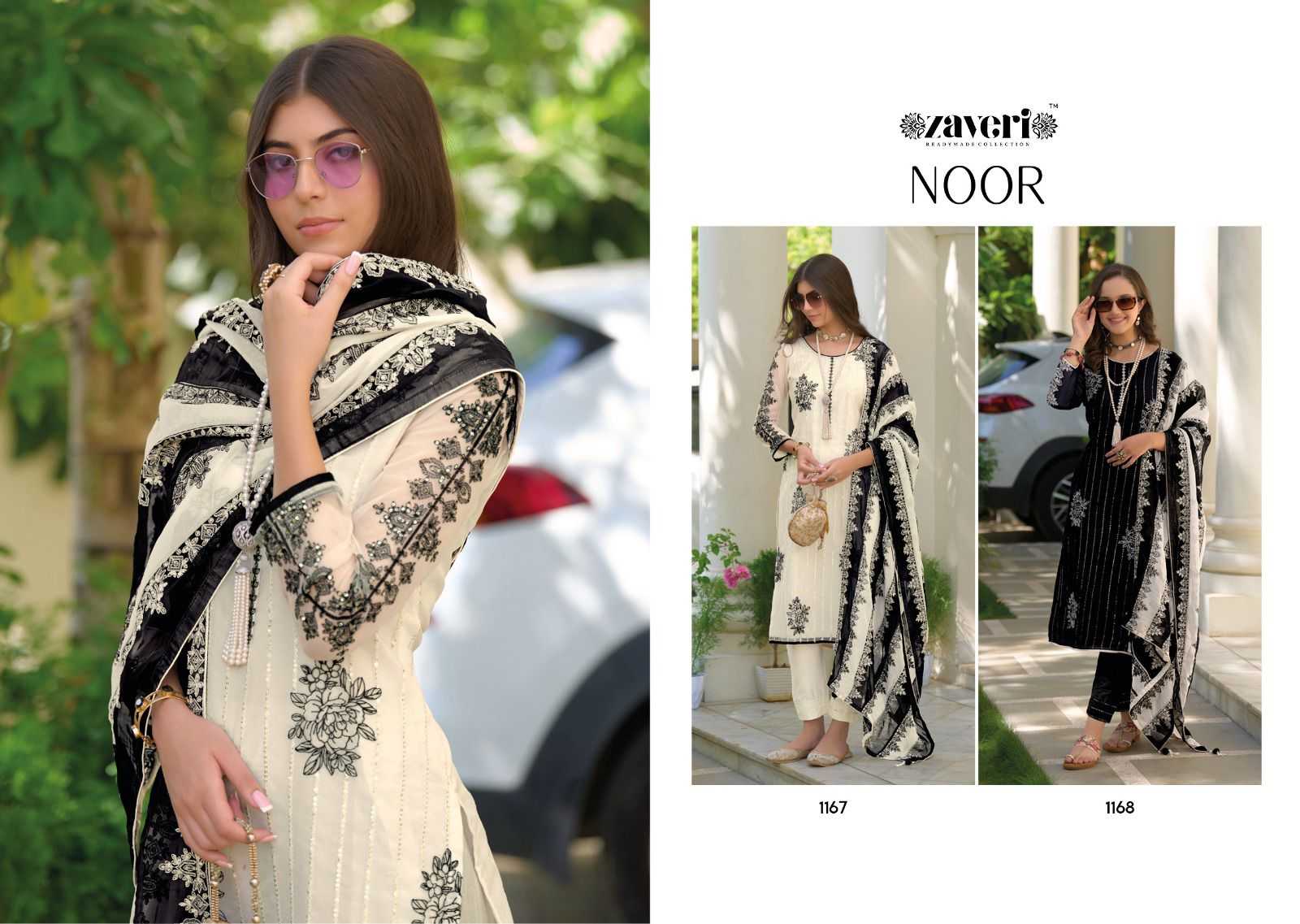 noor black white by zaveri organza amazing work party wear full stitch modern pakistani 3pcs dress
