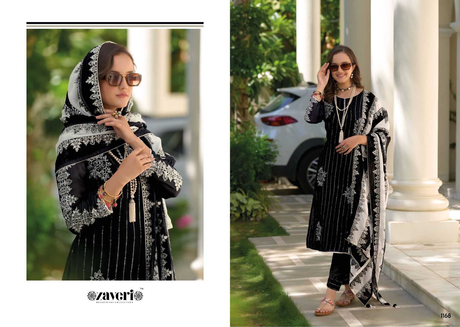 noor black white by zaveri organza amazing work party wear full stitch modern pakistani 3pcs dress