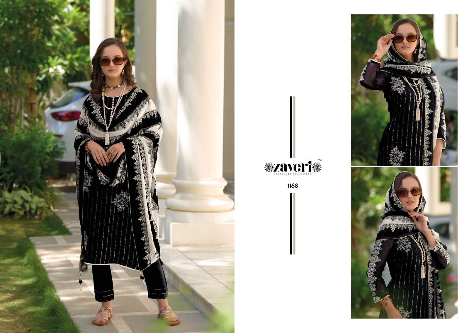 noor black white by zaveri organza amazing work party wear full stitch modern pakistani 3pcs dress