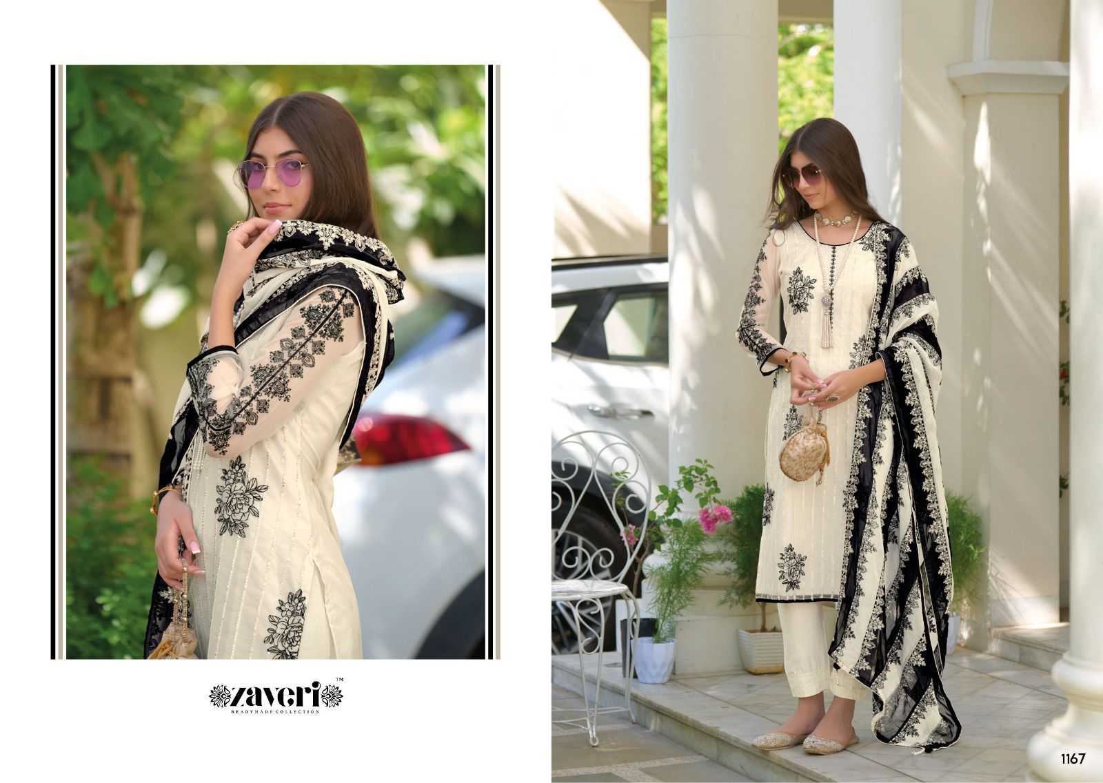 noor black white by zaveri organza amazing work party wear full stitch modern pakistani 3pcs dress