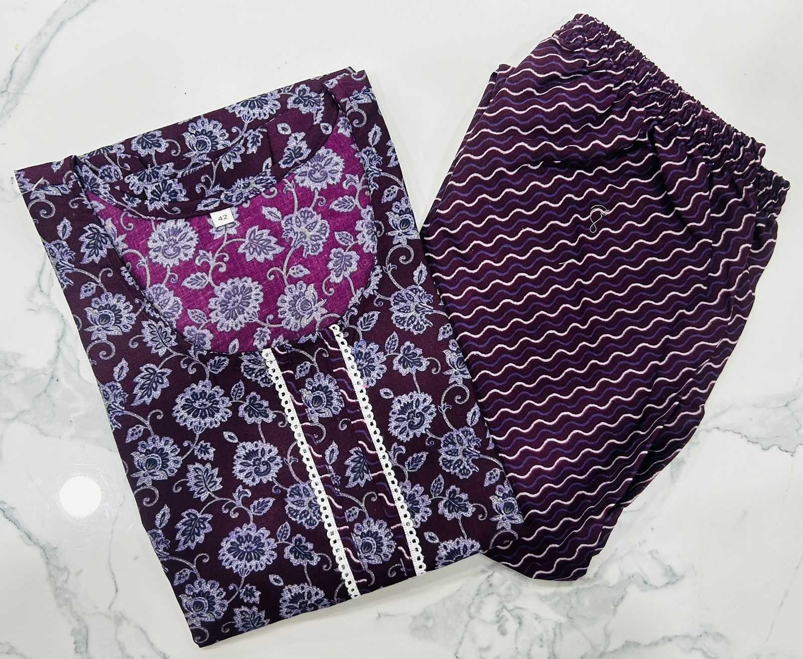 pr heritage slub fancy cotton readymade stylish regular wear big size kurti pant exports