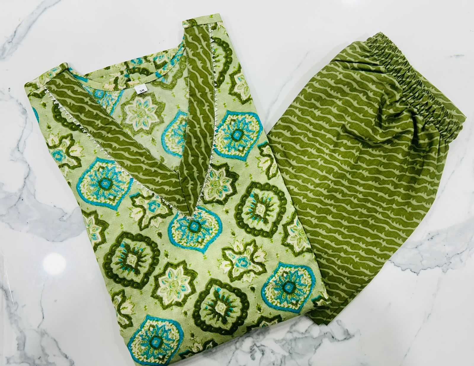 pr heritage slub fancy cotton readymade stylish regular wear big size kurti pant exports