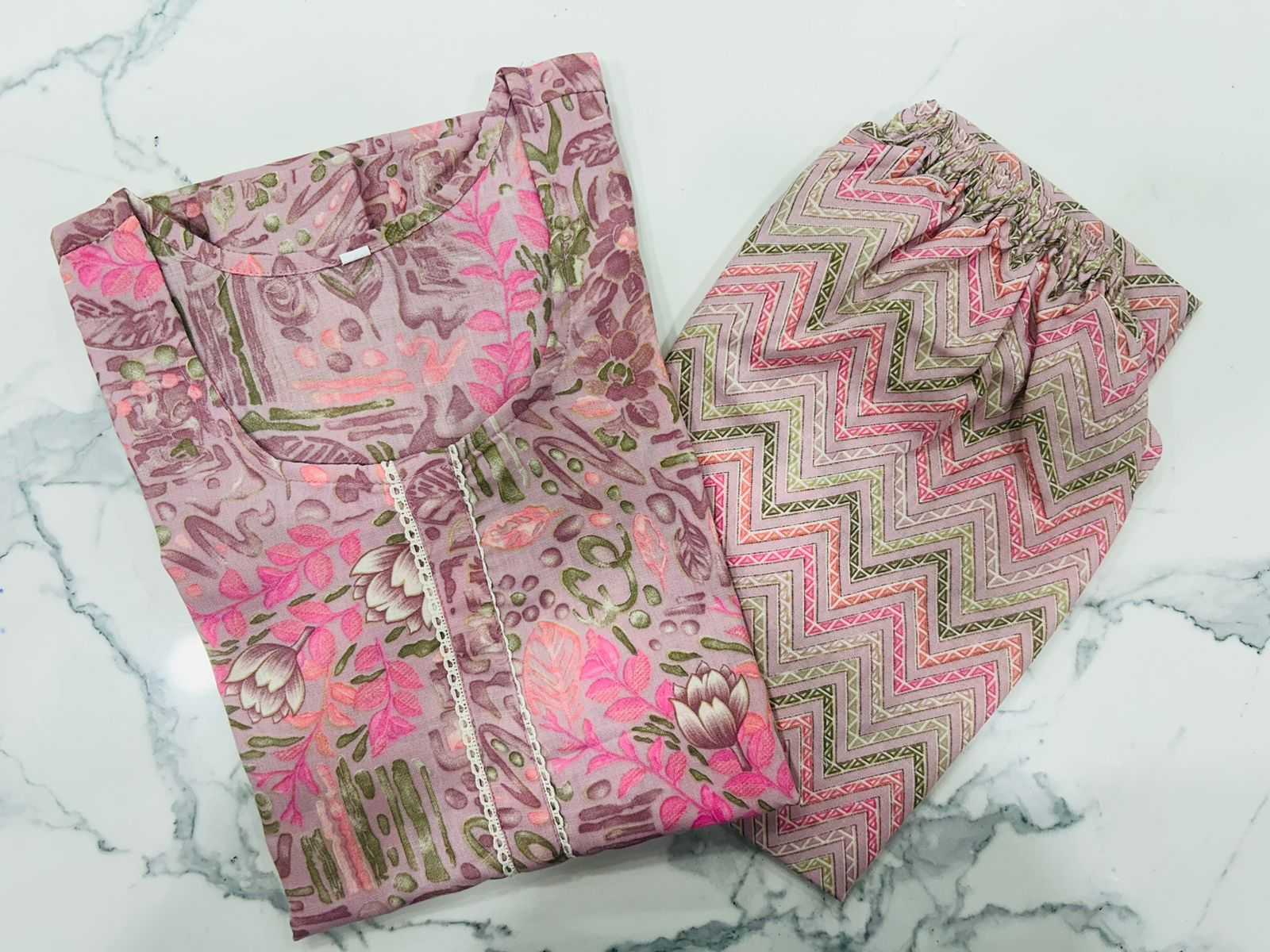 pr heritage slub fancy cotton readymade stylish regular wear big size kurti pant exports