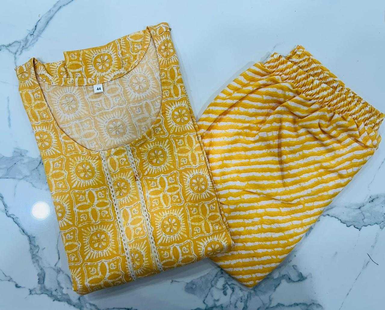 pr heritage slub fancy cotton readymade stylish regular wear big size kurti pant exports