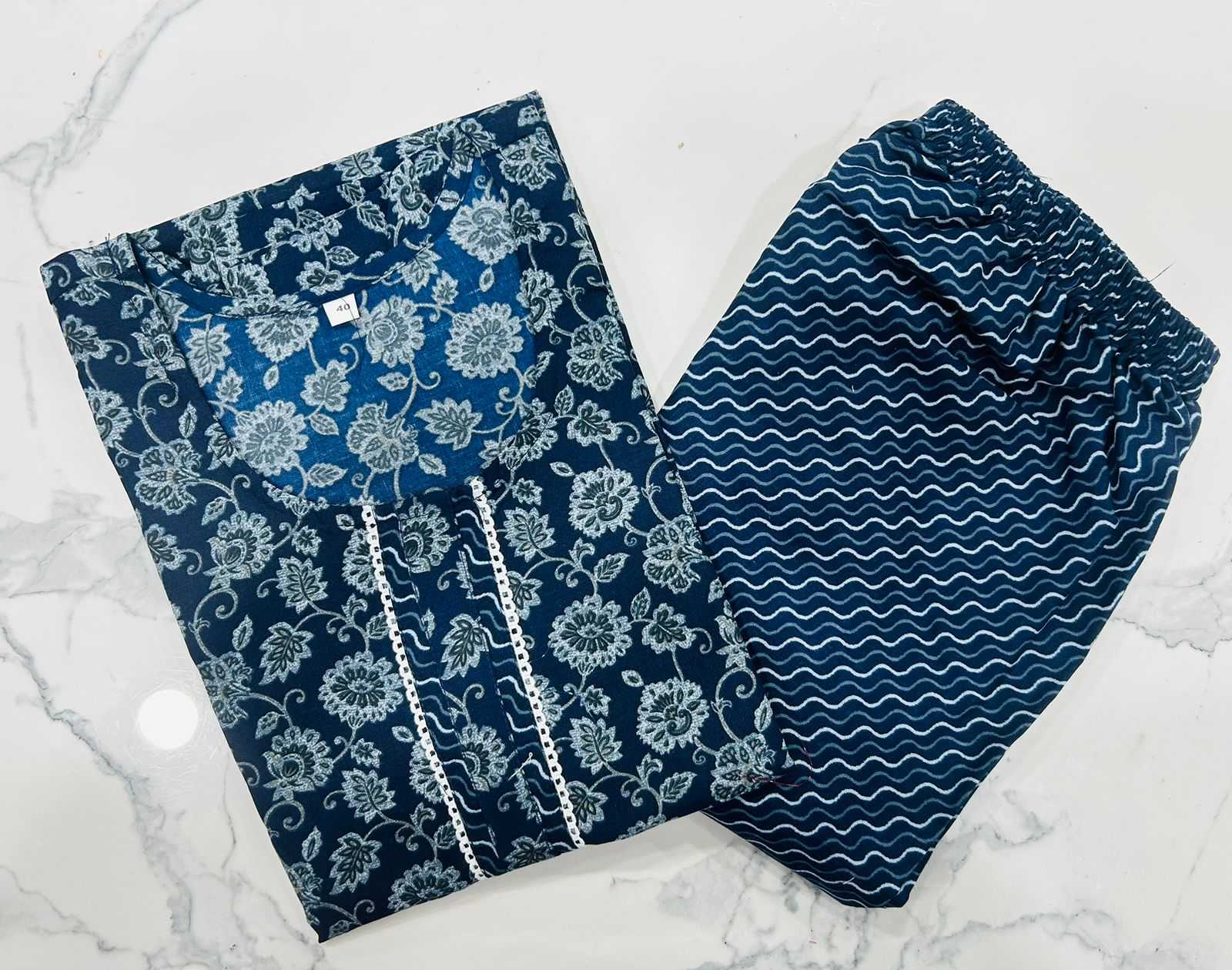 pr heritage slub fancy cotton readymade stylish regular wear big size kurti pant exports