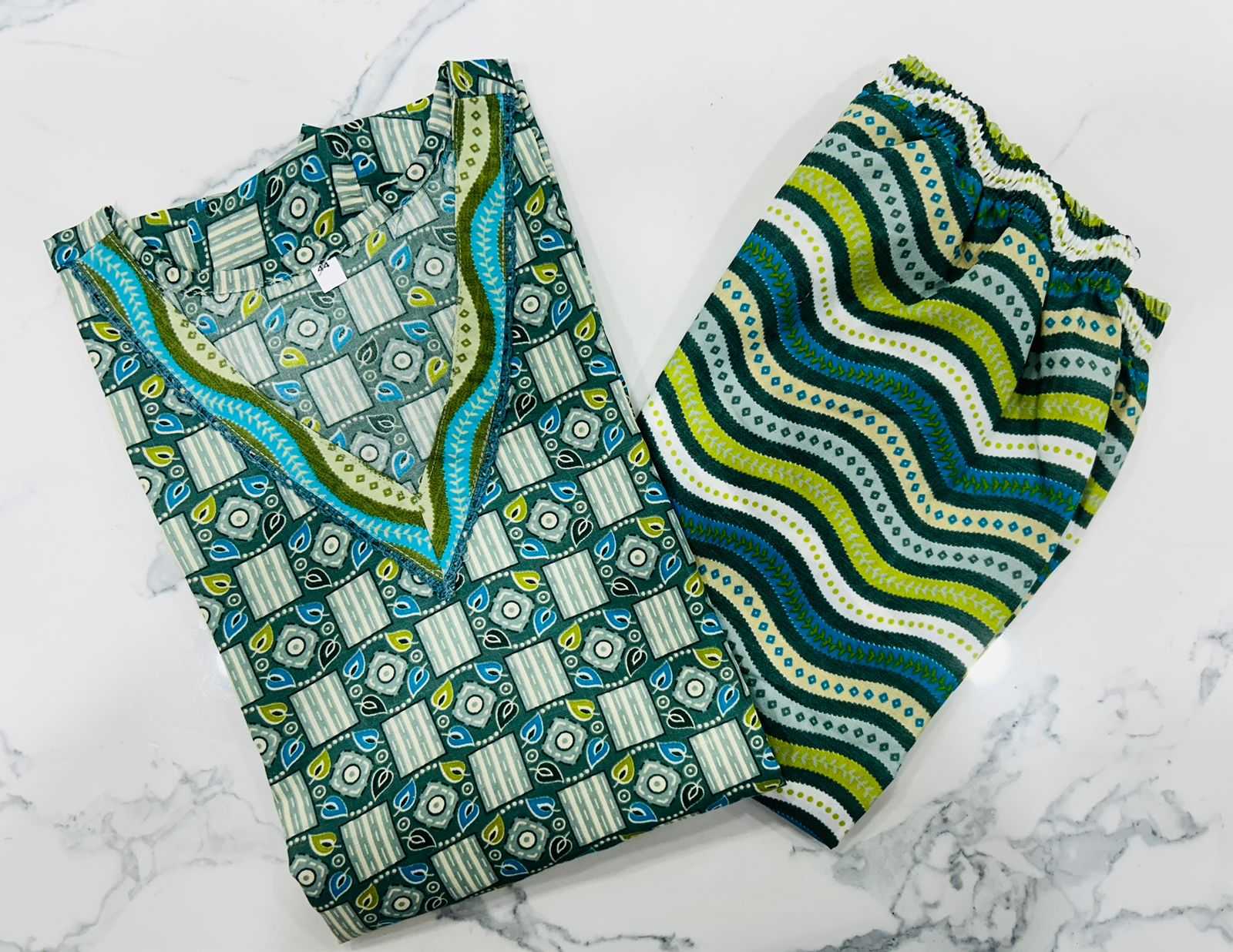 pr heritage slub fancy cotton readymade stylish regular wear big size kurti pant exports