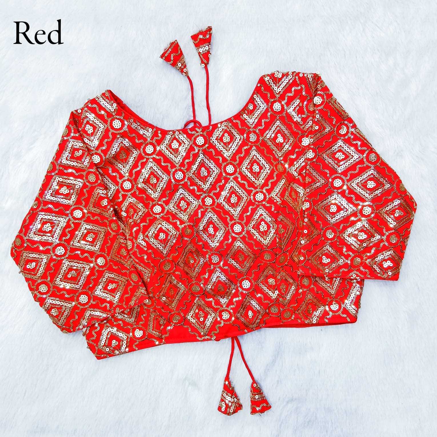 pr queen full stitch occastion wear sequence work georgette pretty look blouse collection