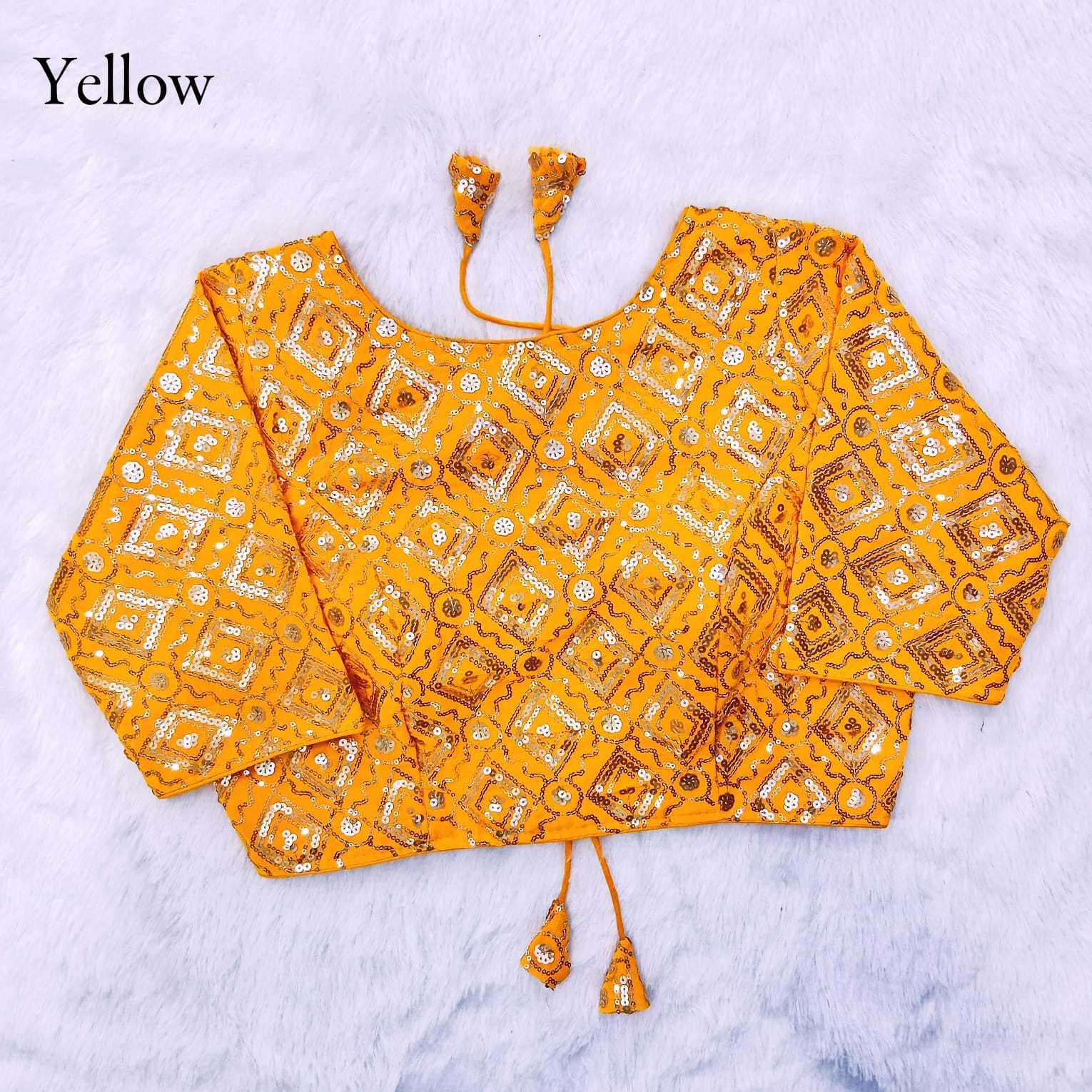 pr queen full stitch occastion wear sequence work georgette pretty look blouse collection