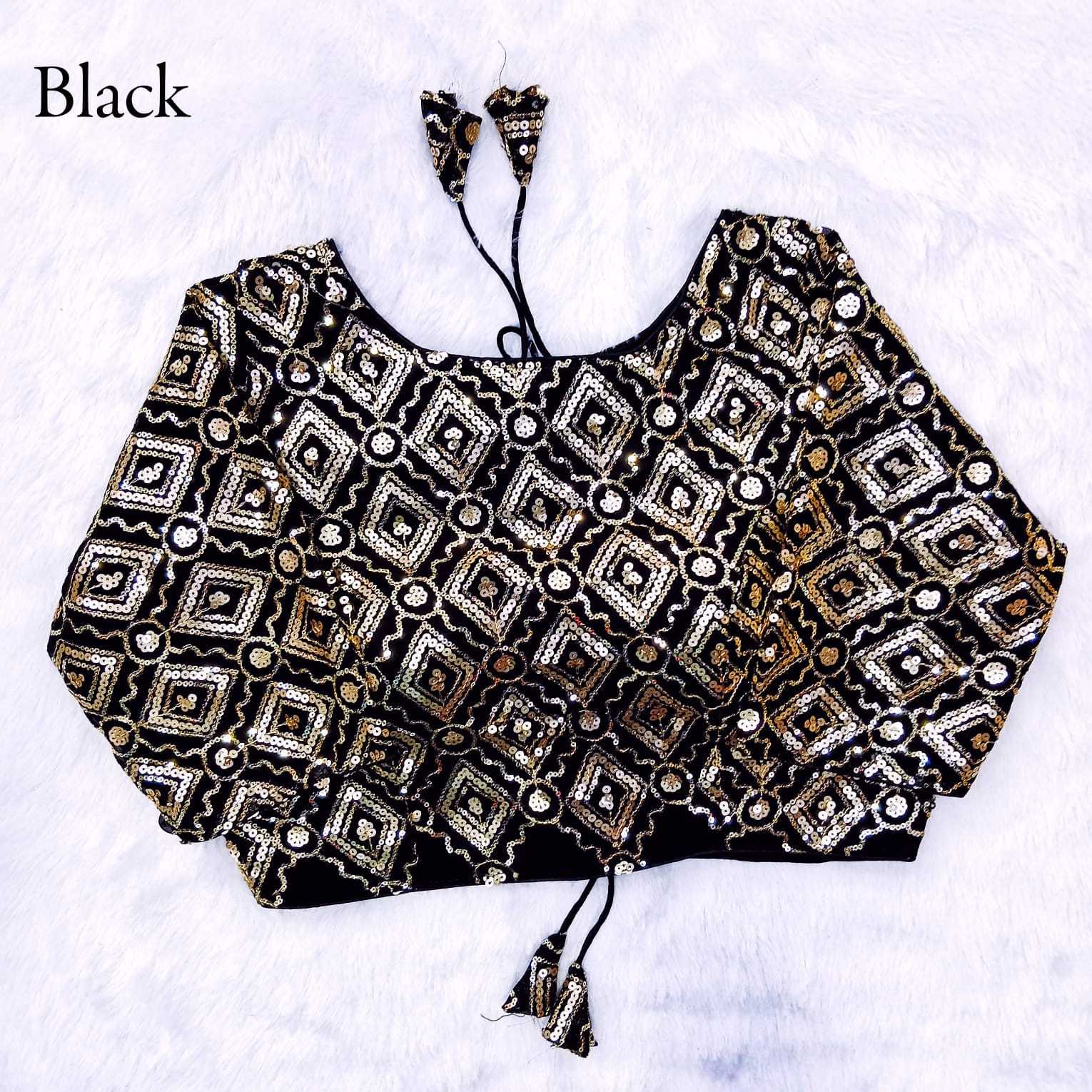 pr queen full stitch occastion wear sequence work georgette pretty look blouse collection