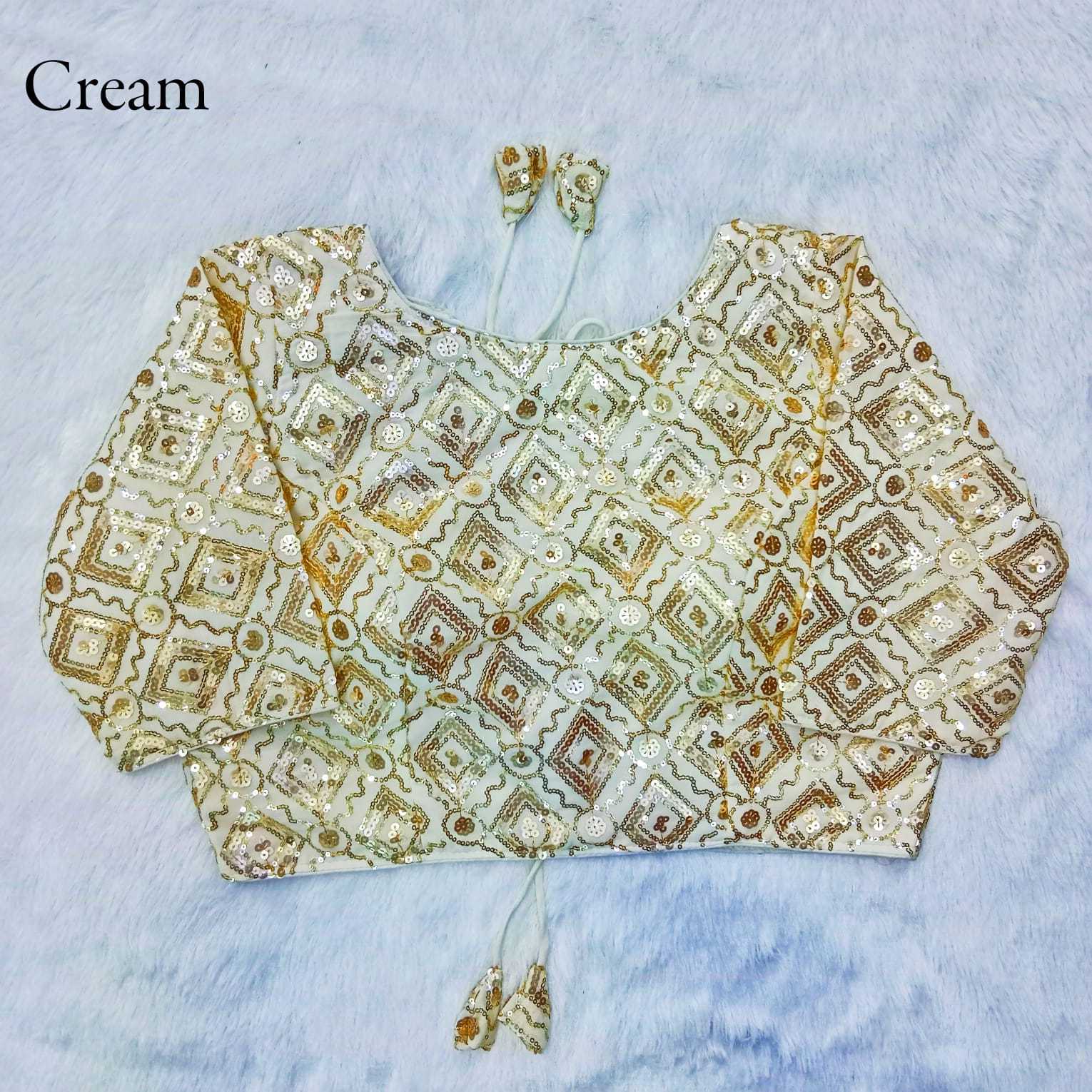 pr queen full stitch occastion wear sequence work georgette pretty look blouse collection