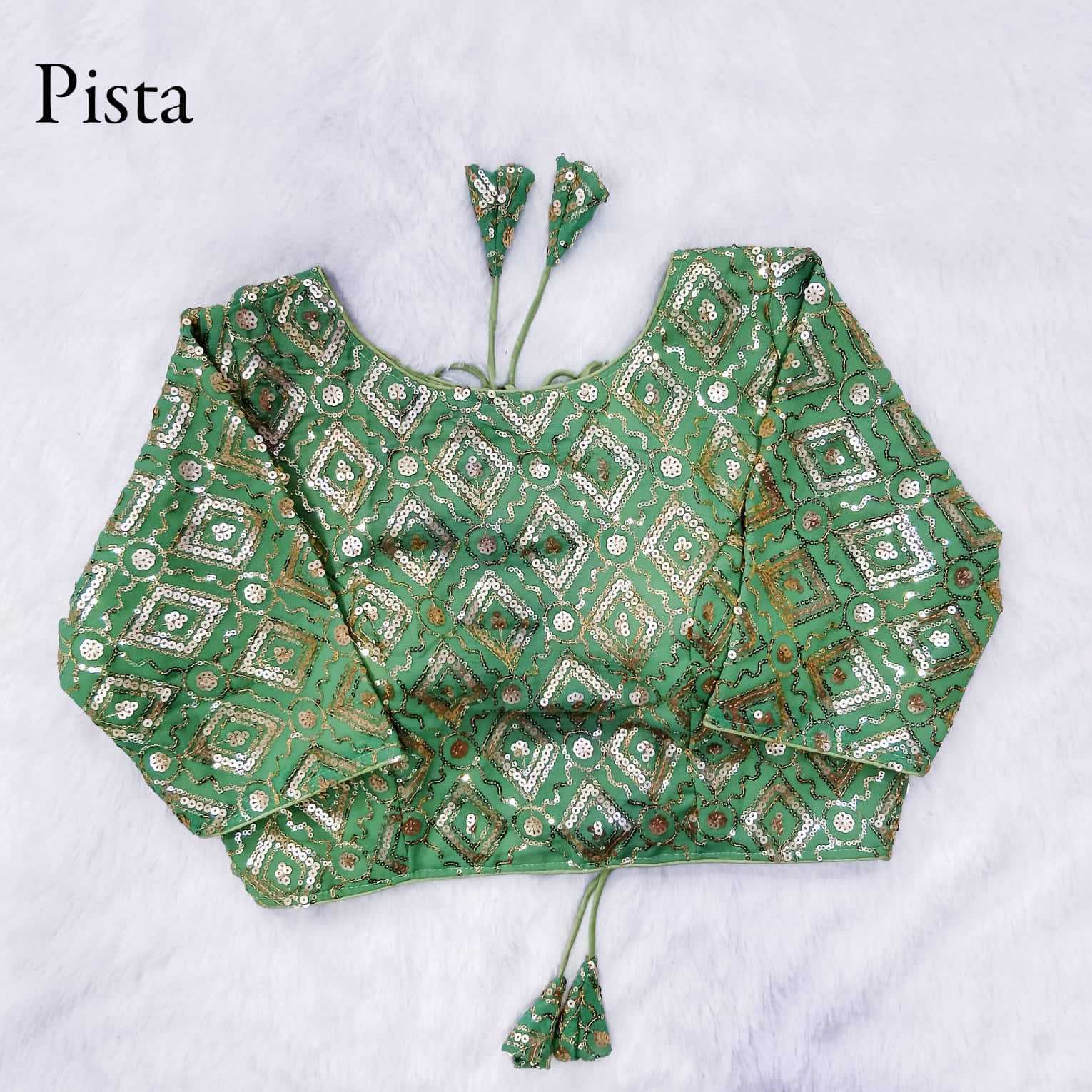 pr queen full stitch occastion wear sequence work georgette pretty look blouse collection