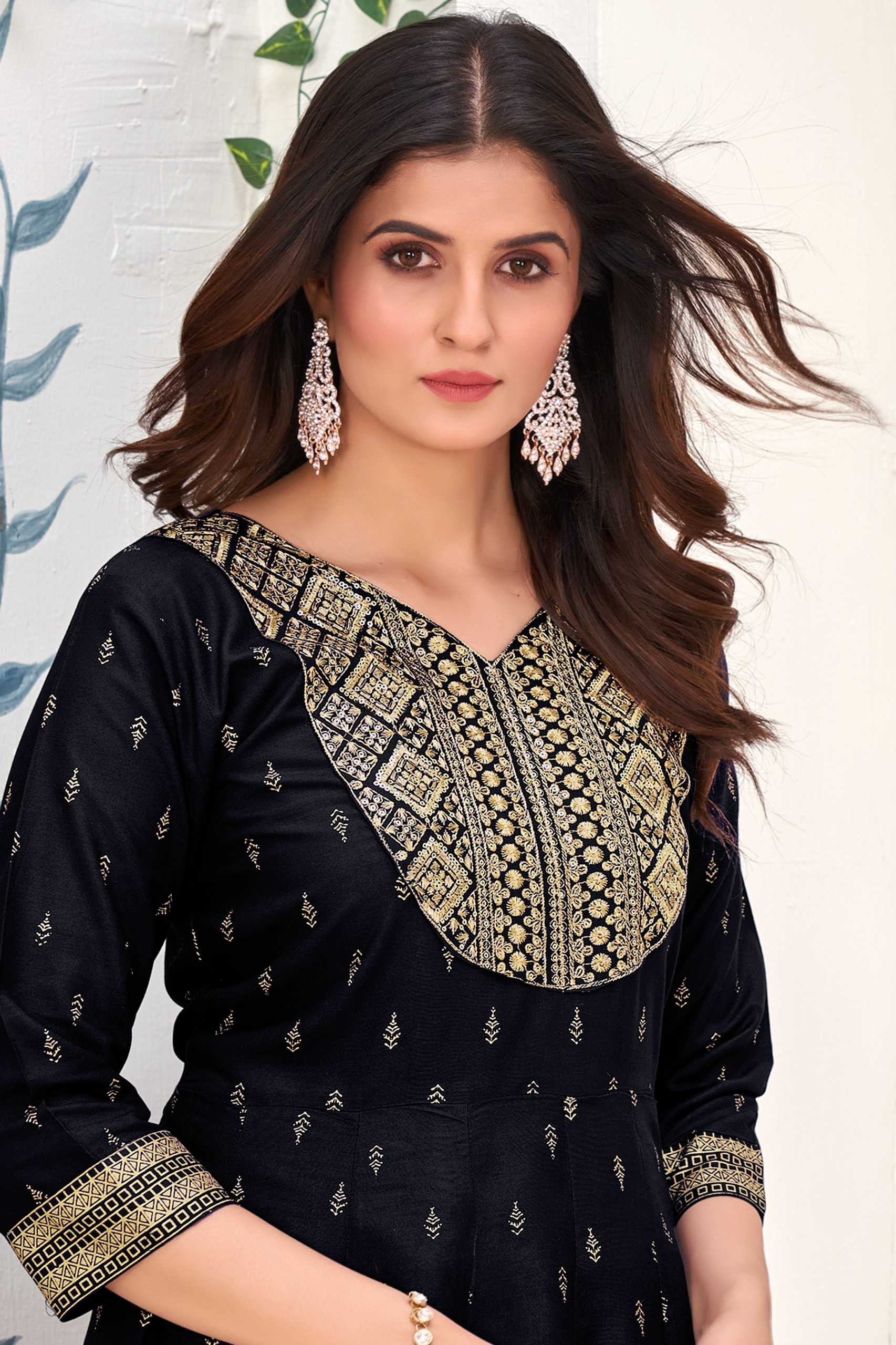 pr samantha readymade amazing design embroidered with sequence work big size frock style kurti 