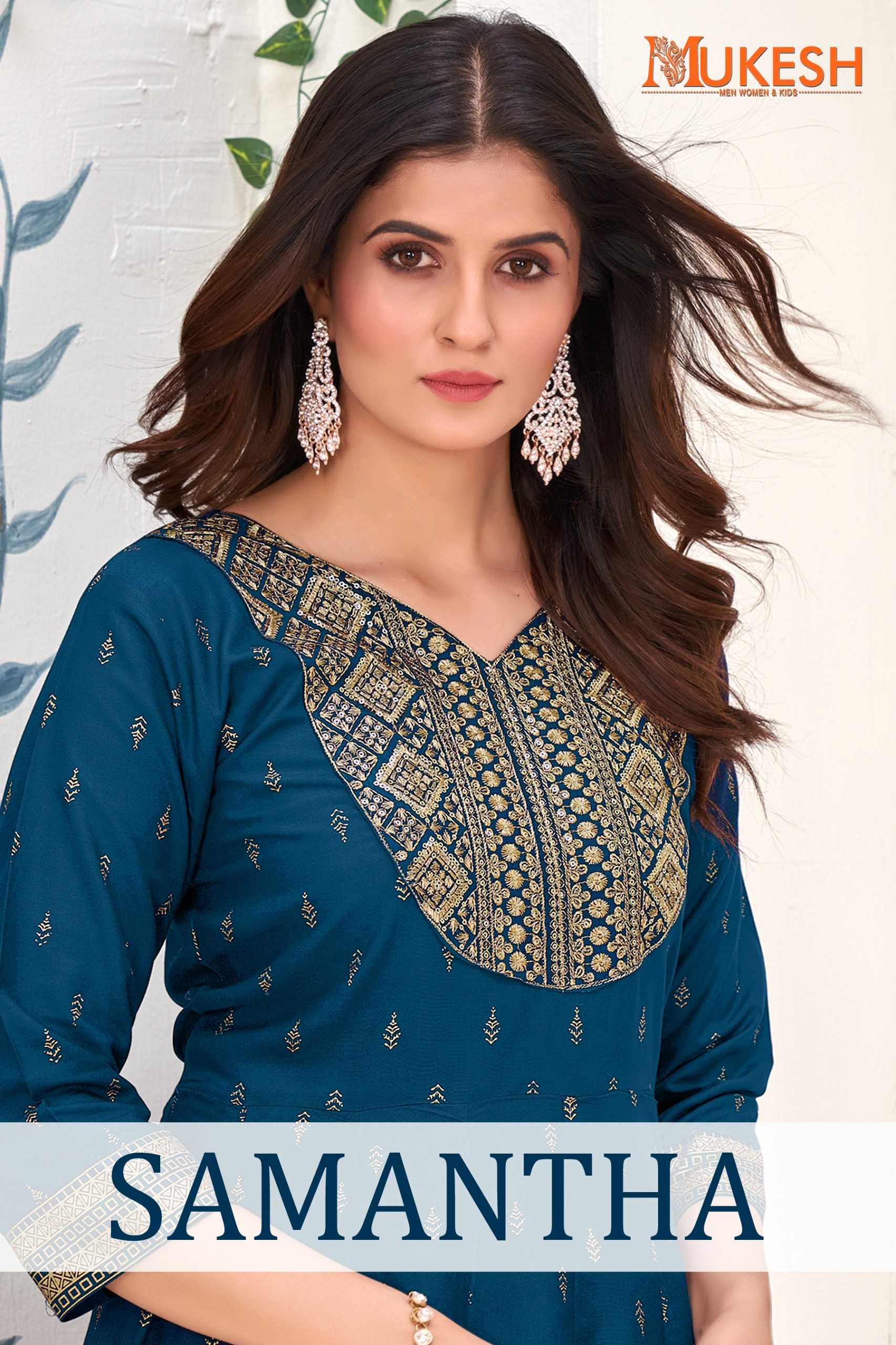 pr samantha readymade amazing design embroidered with sequence work big size frock style kurti 