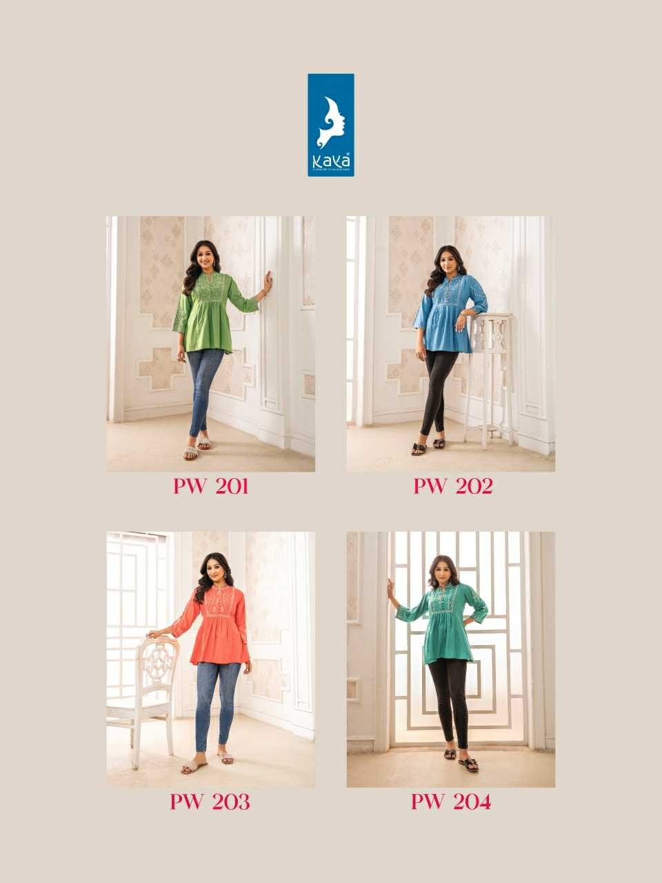 kaya presents pretty women vol 2 full stitch beautiful design big size short top wholesaler 