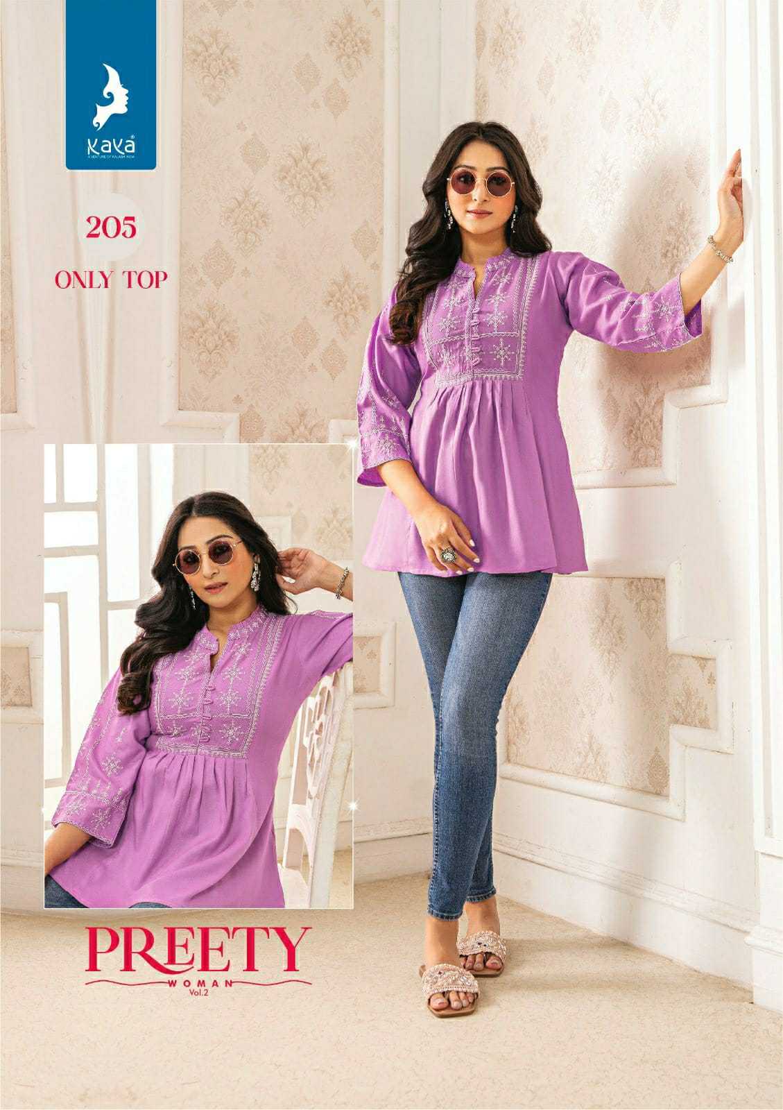 kaya presents pretty women vol 2 full stitch beautiful design big size short top wholesaler 