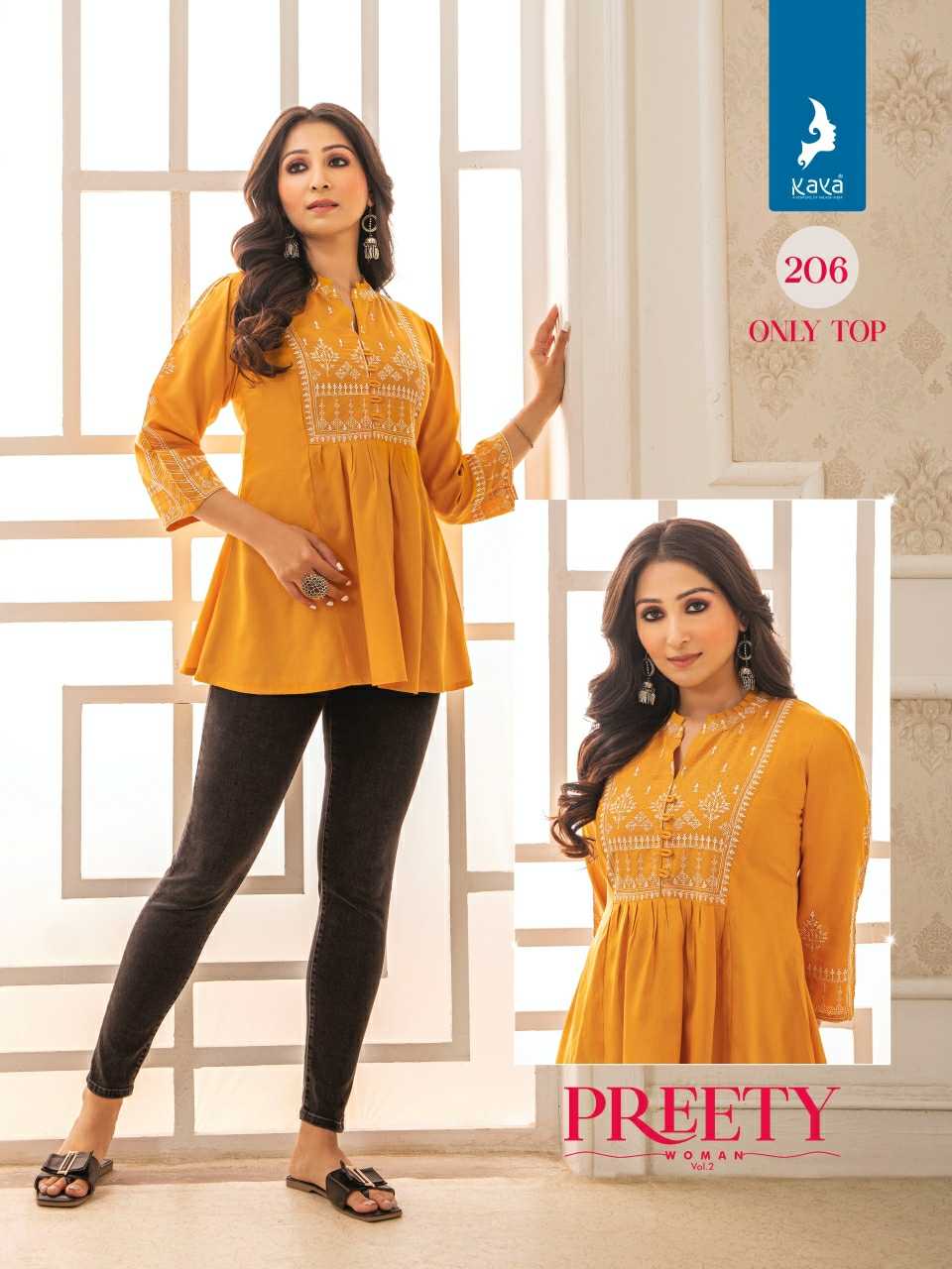 kaya presents pretty women vol 2 full stitch beautiful design big size short top wholesaler 