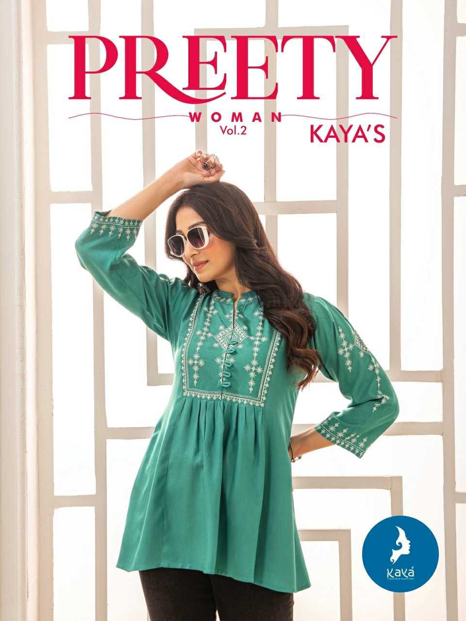 kaya presents pretty women vol 2 full stitch beautiful design big size short top wholesaler 