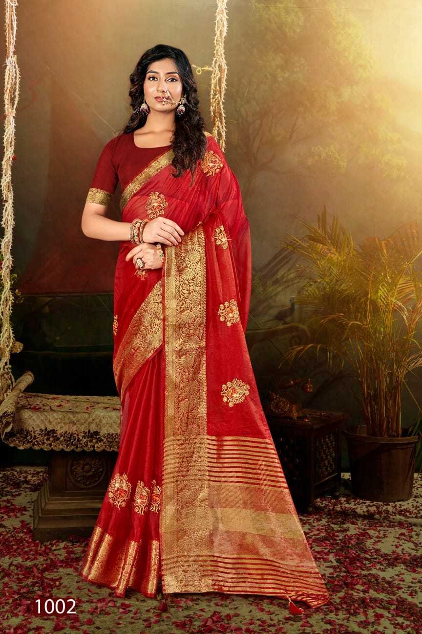 lailla vol 3 by saroj 1001-1006 series embroidery & swaorski work festive saree with blouse 