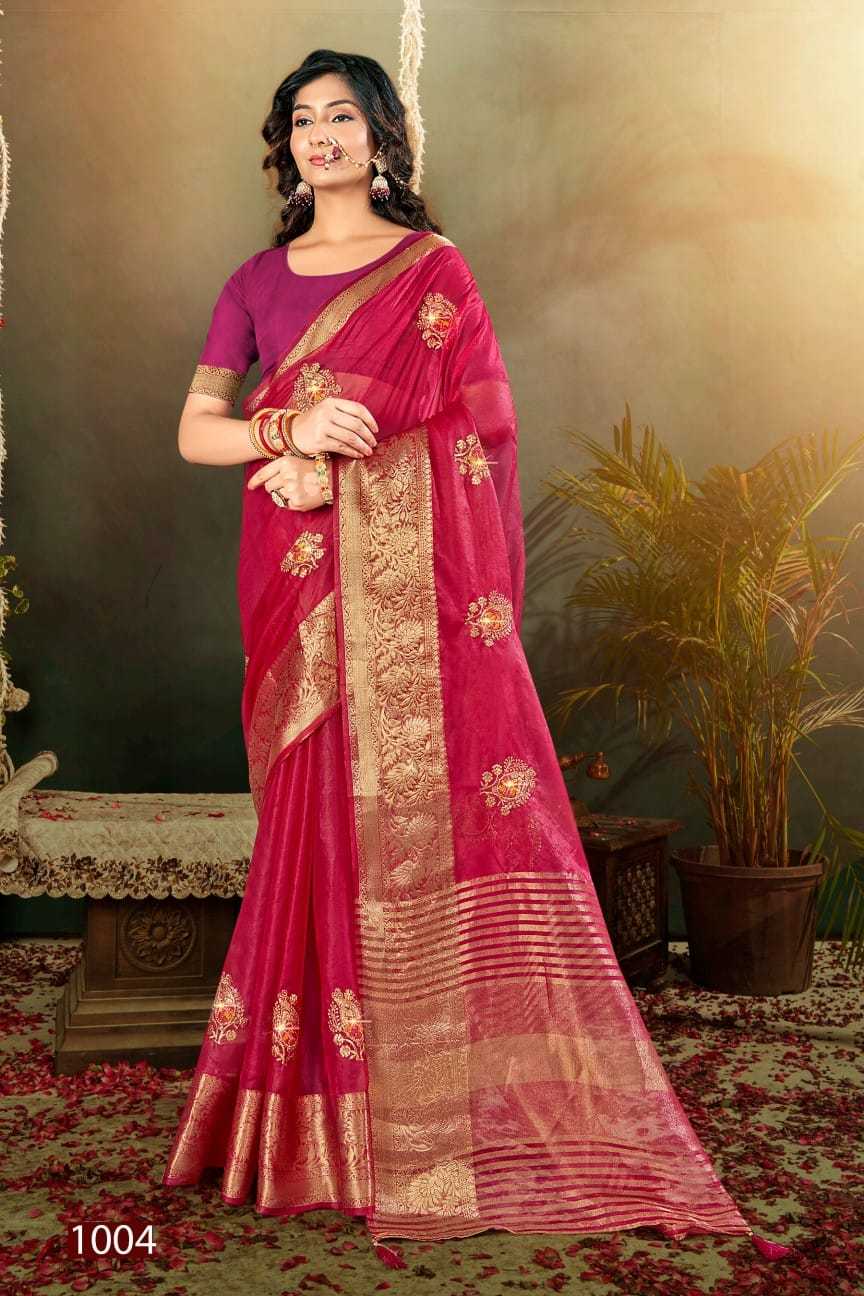 lailla vol 3 by saroj 1001-1006 series embroidery & swaorski work festive saree with blouse 