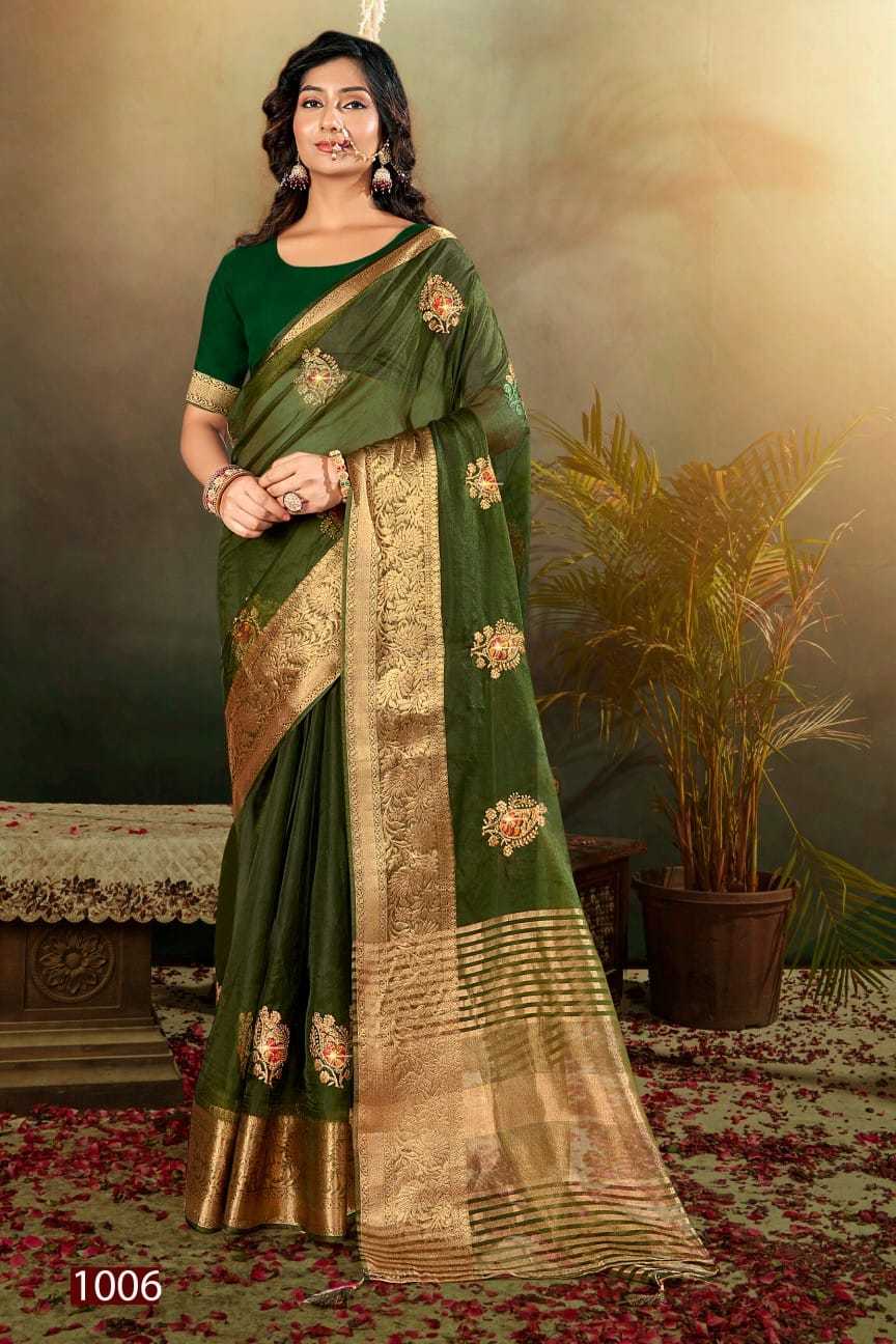 lailla vol 3 by saroj 1001-1006 series embroidery & swaorski work festive saree with blouse 
