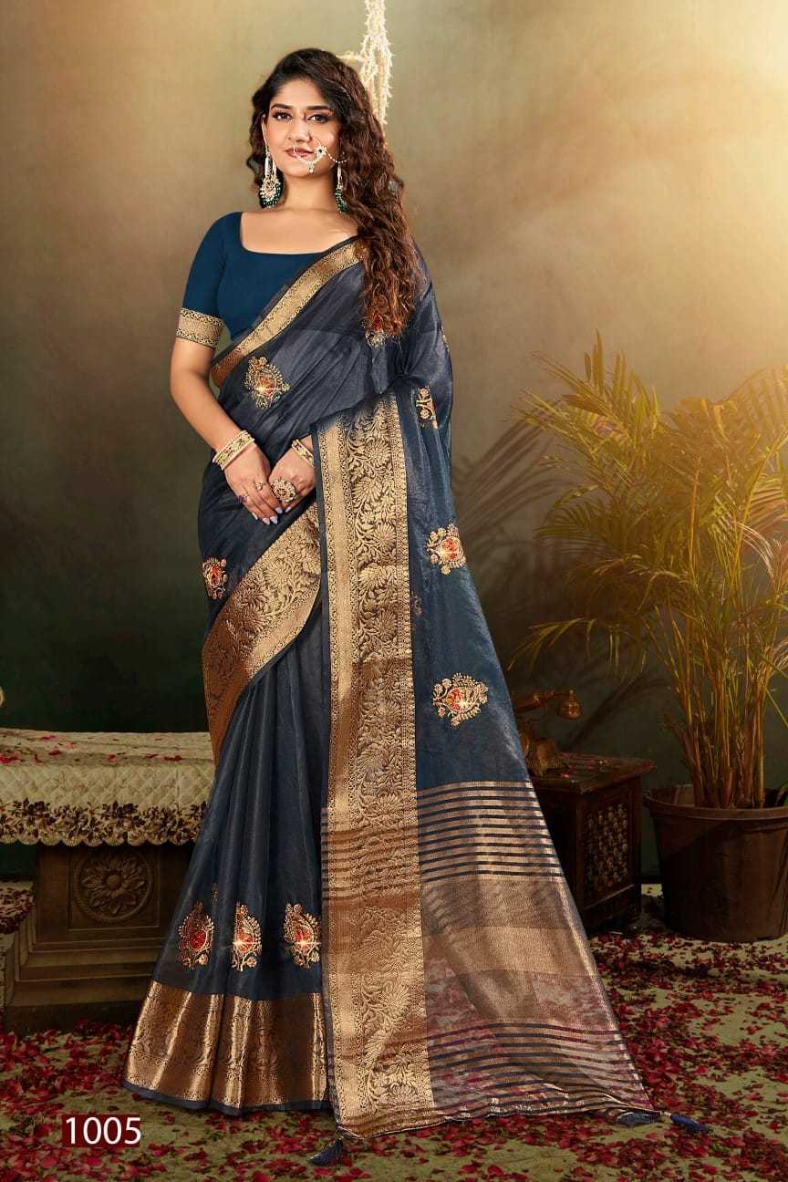 lailla vol 3 by saroj 1001-1006 series embroidery & swaorski work festive saree with blouse 