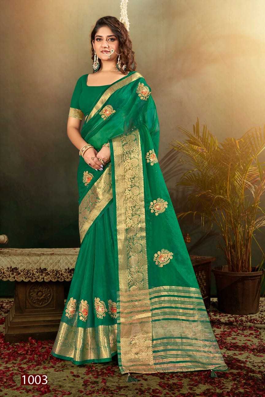 lailla vol 3 by saroj 1001-1006 series embroidery & swaorski work festive saree with blouse 