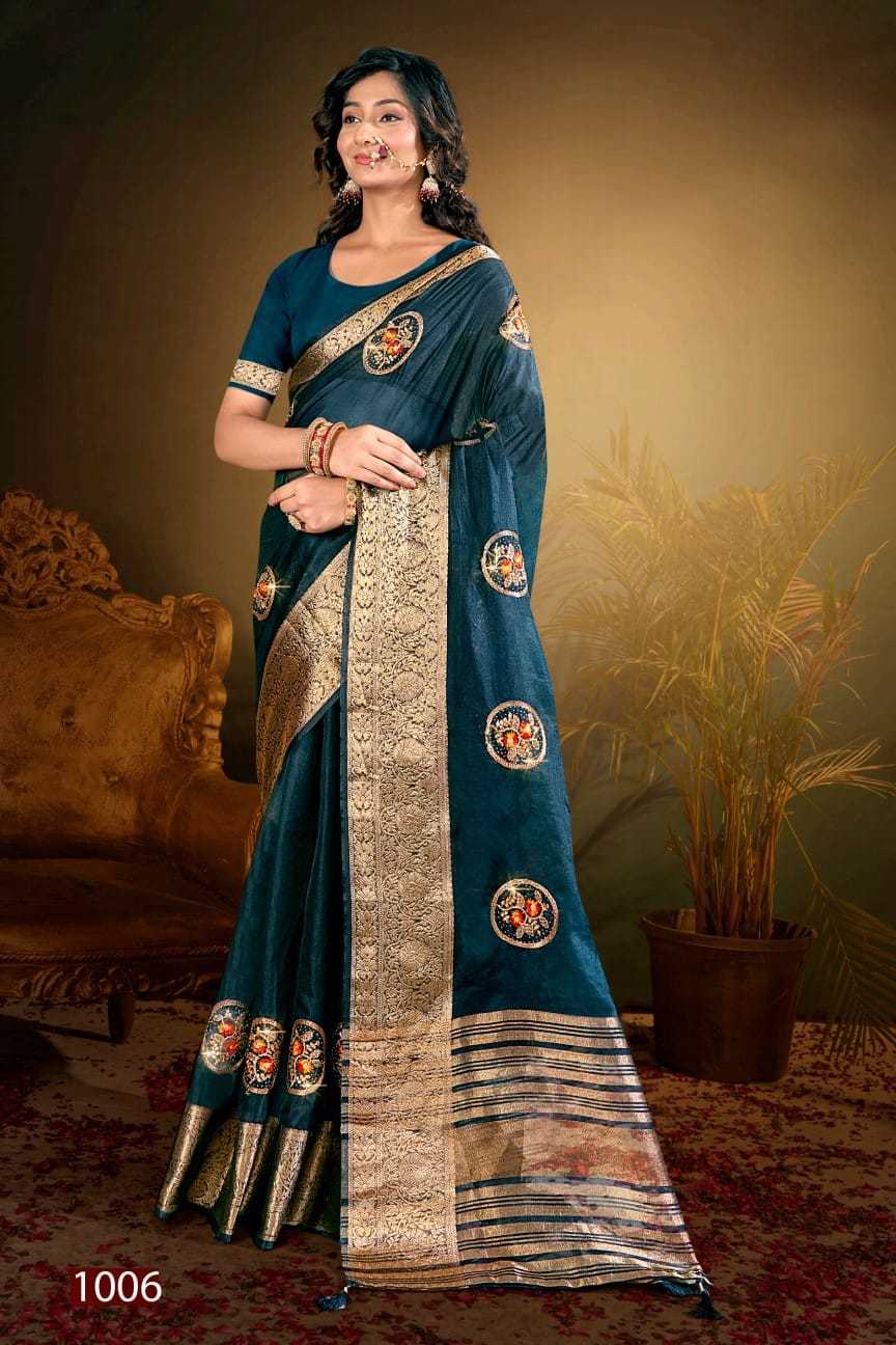 lailla vol 4 by saroj organza embroidered swaorski work hit design saree with blouse