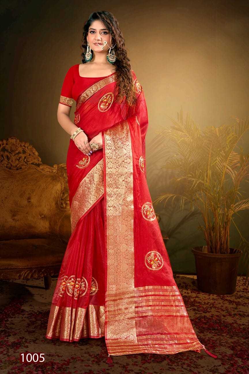 lailla vol 4 by saroj organza embroidered swaorski work hit design saree with blouse