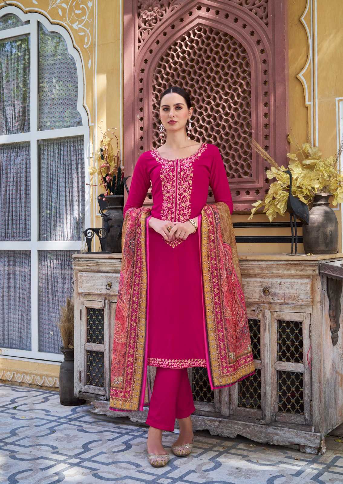 begum vol 2 by the hermitage ethnic style rayon viscose modern pakistani top pant dupatta 