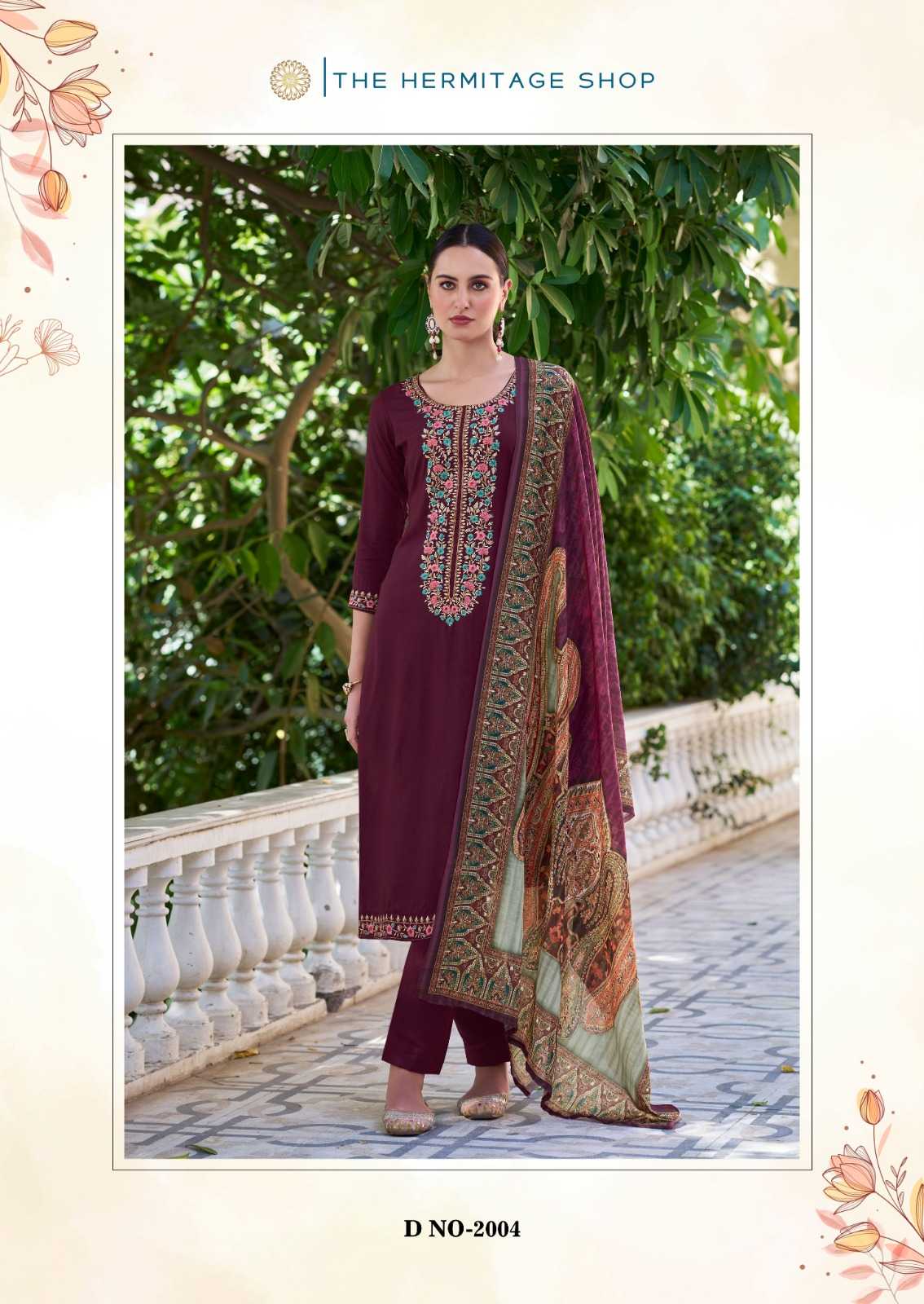begum vol 2 by the hermitage ethnic style rayon viscose modern pakistani top pant dupatta 