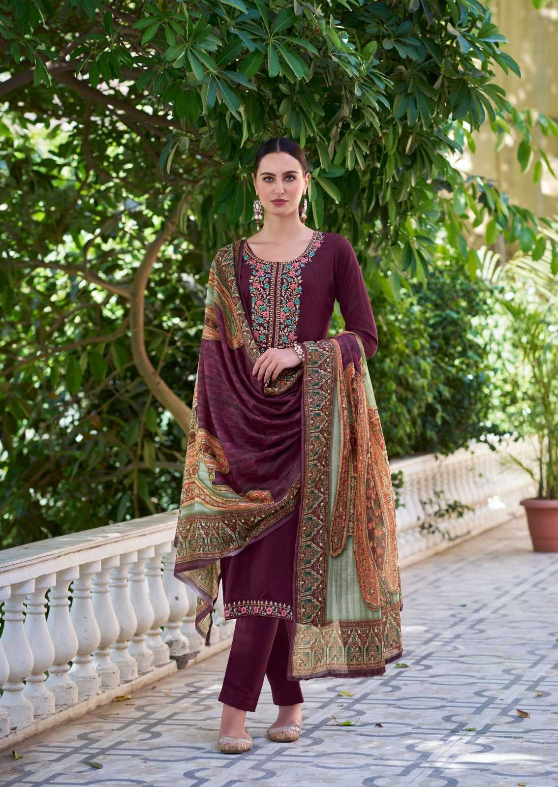 begum vol 2 by the hermitage ethnic style rayon viscose modern pakistani top pant dupatta 