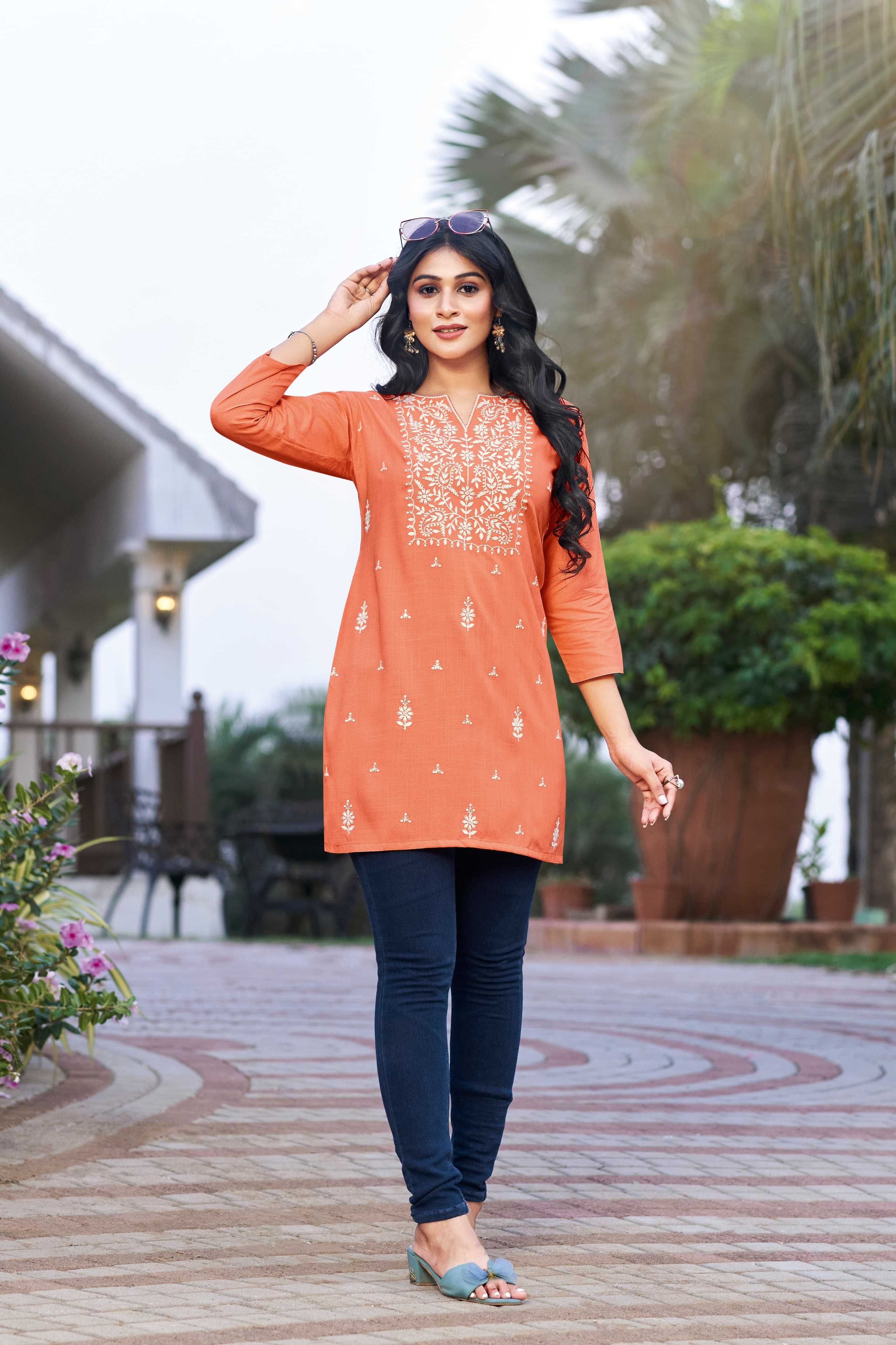 colors vol 4 by tips & tops launch readymade rayon embroidery work western tops exports 