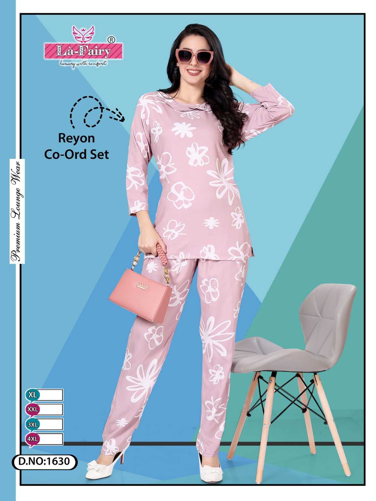 la fairy 1630 big size fullstitch party look rayon co-ord set exports