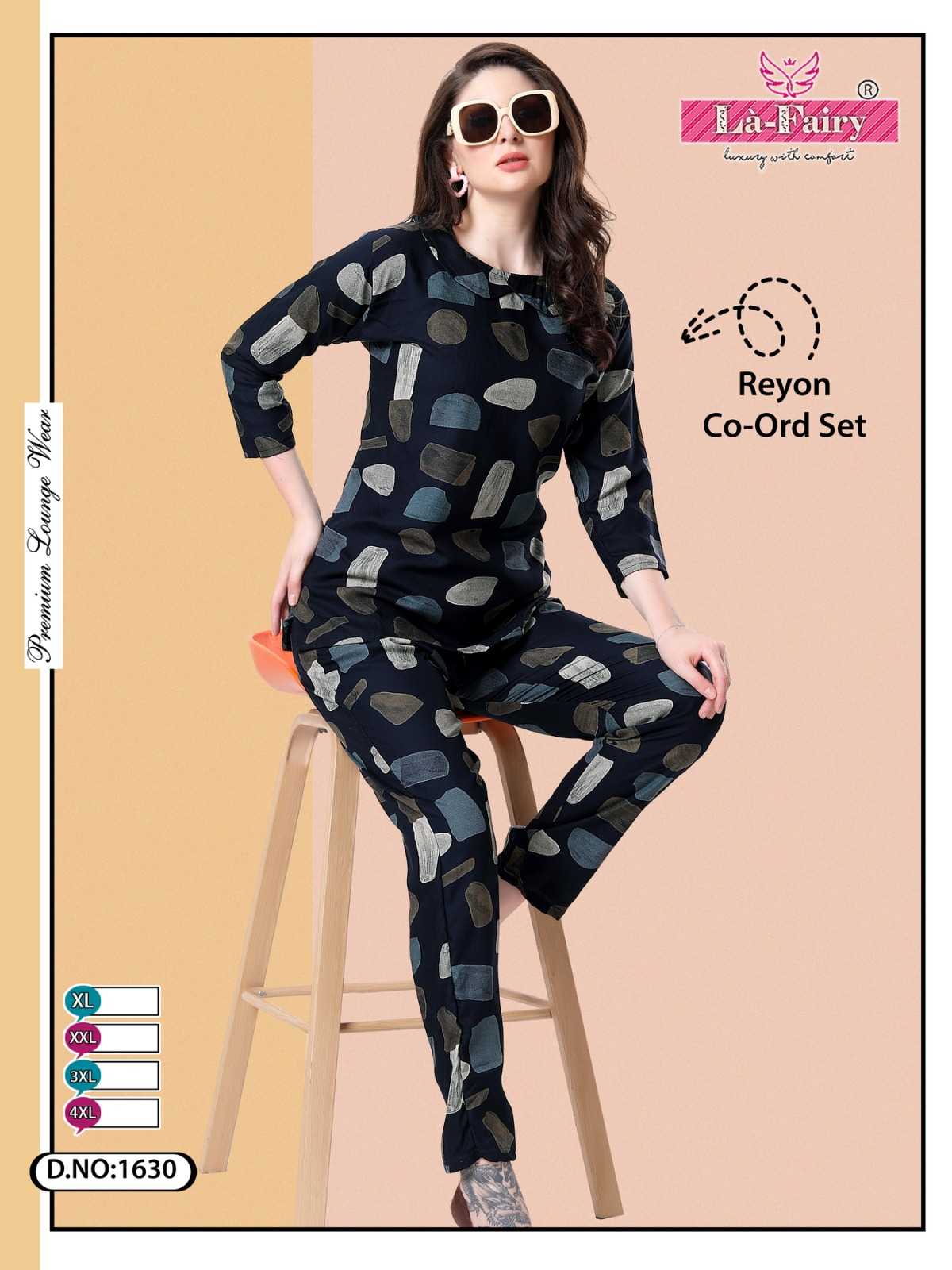 la fairy 1630 big size fullstitch party look rayon co-ord set exports