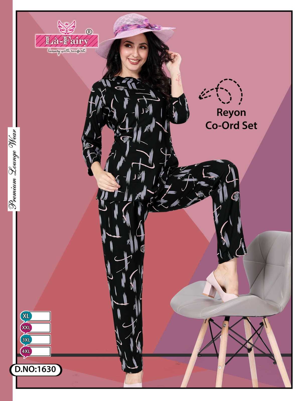 la fairy 1630 big size fullstitch party look rayon co-ord set exports