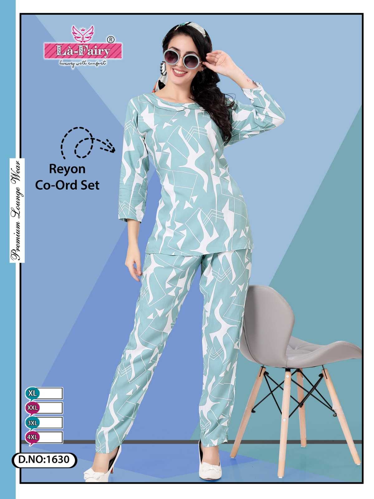 la fairy 1630 big size fullstitch party look rayon co-ord set exports