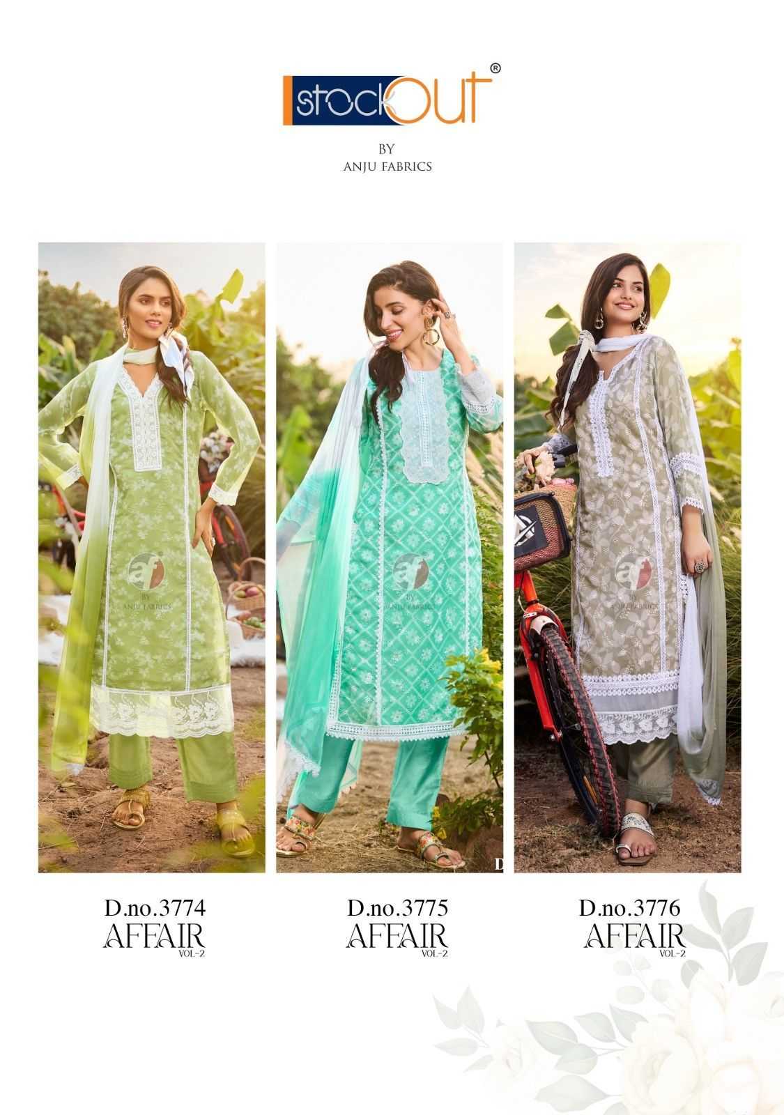 anju fab affair vol 2 organza shiffli work traditional wear readymade big size salwar suit 
