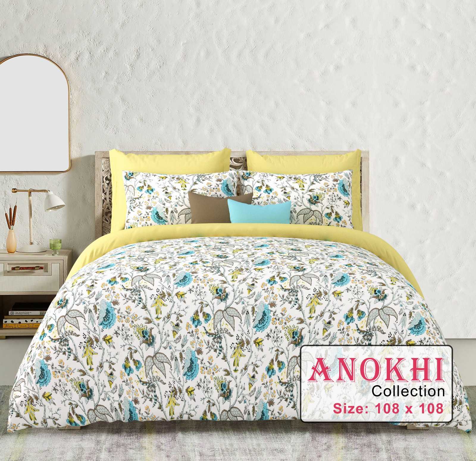 anokhi king size cotton beautiful colours bedsheets with pillow cover