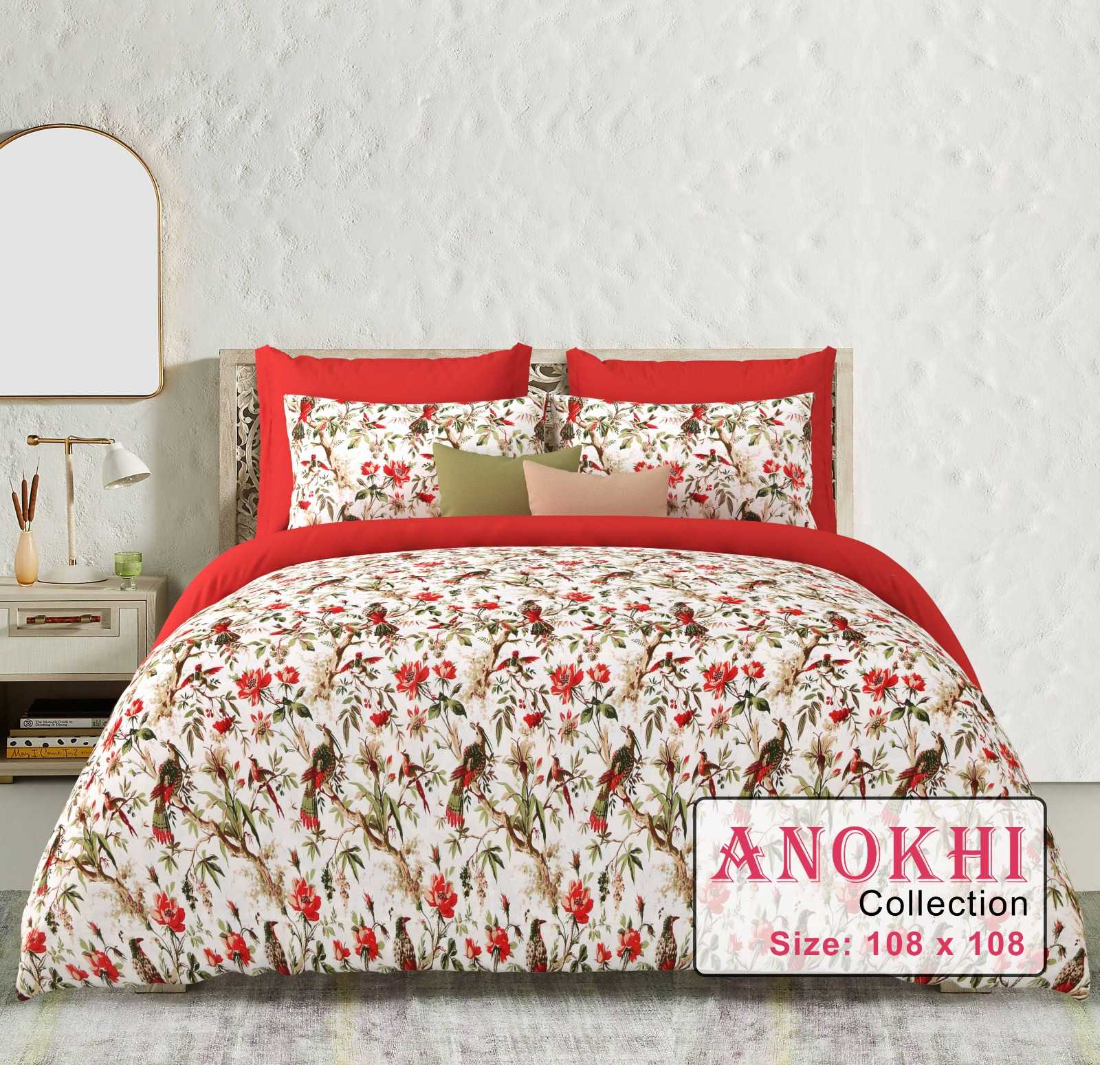 anokhi king size cotton beautiful colours bedsheets with pillow cover
