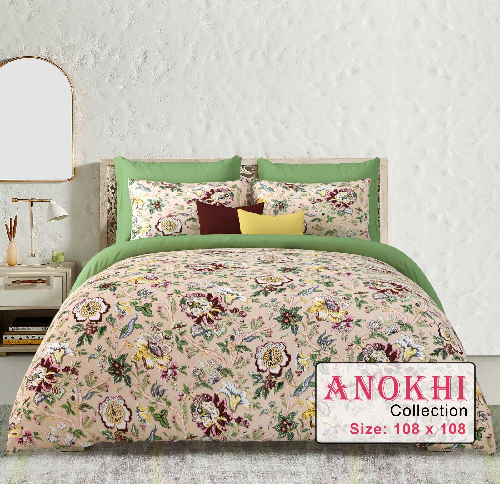 anokhi king size cotton beautiful colours bedsheets with pillow cover
