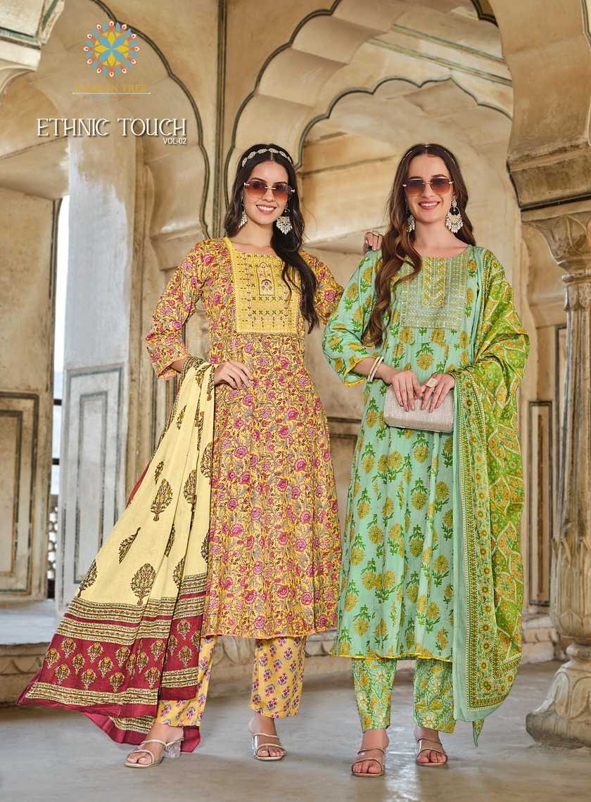 passion tree ethnic touch vol 2 anarkali stylish look cotton readymade big size salwar suit