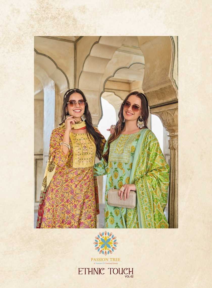 passion tree ethnic touch vol 2 anarkali stylish look cotton readymade big size salwar suit