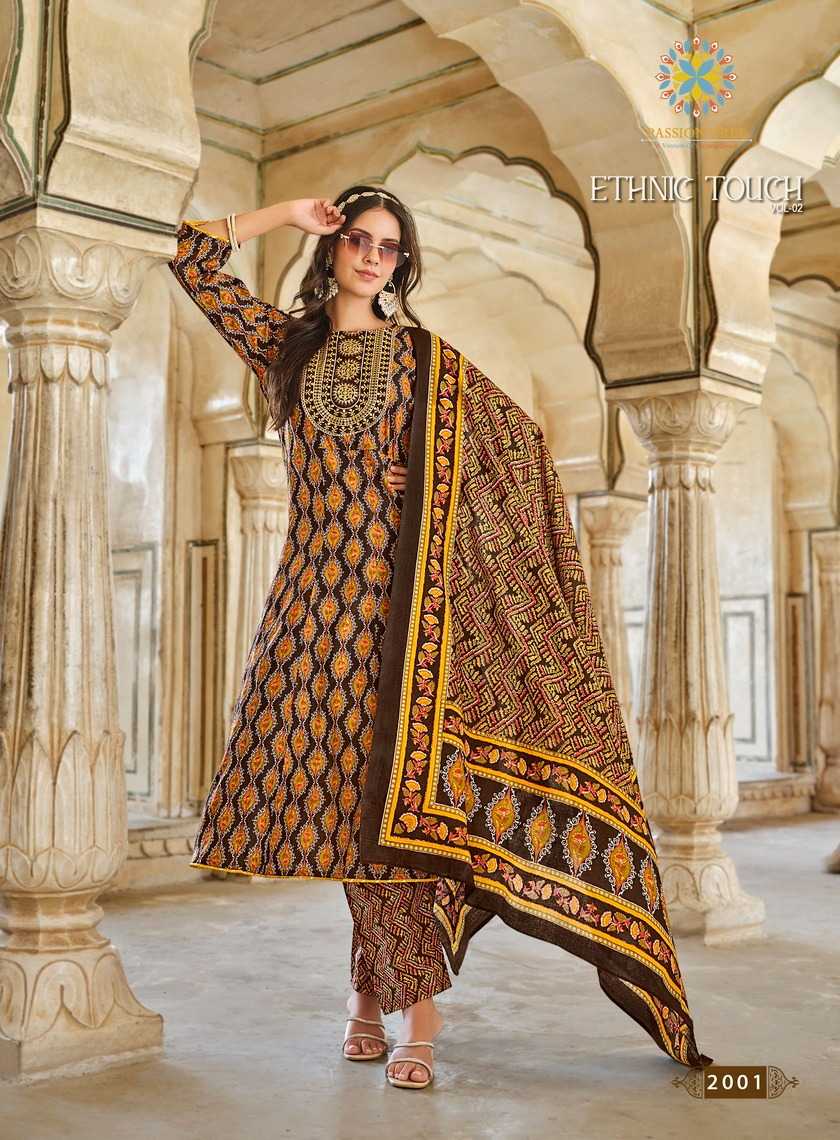 passion tree ethnic touch vol 2 anarkali stylish look cotton readymade big size salwar suit