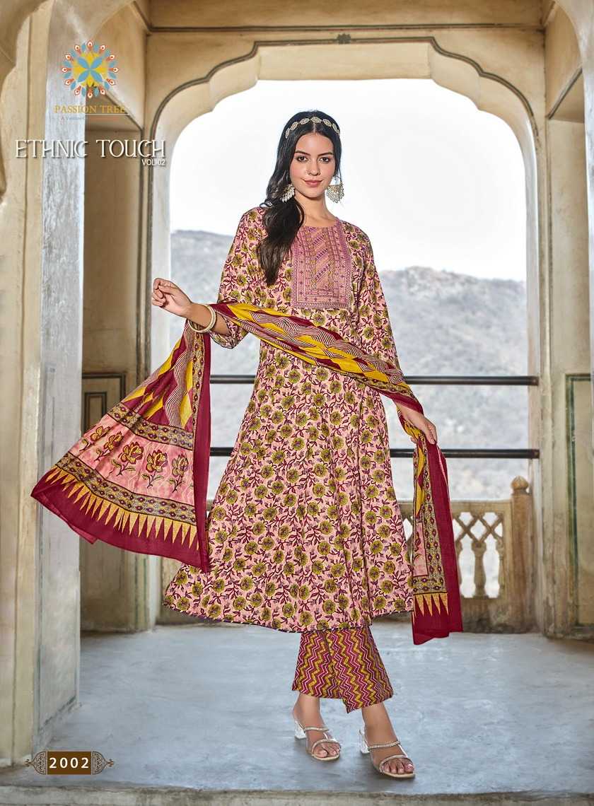 passion tree ethnic touch vol 2 anarkali stylish look cotton readymade big size salwar suit