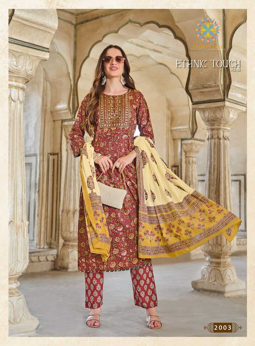 passion tree ethnic touch vol 2 anarkali stylish look cotton readymade big size salwar suit