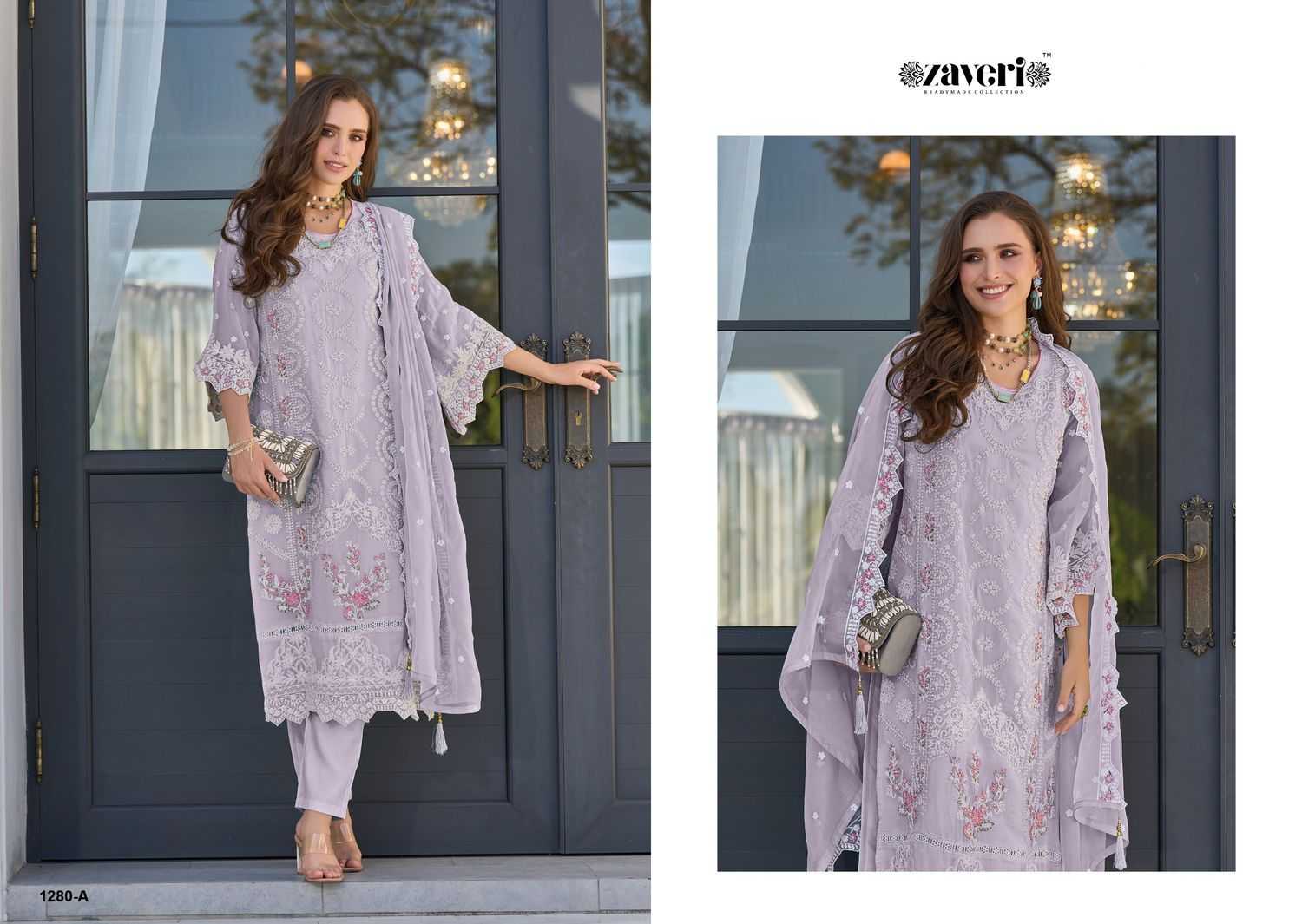 zaveri femina vol 2 color edition 2 organza moti work modern pakistani readymade salwar suit