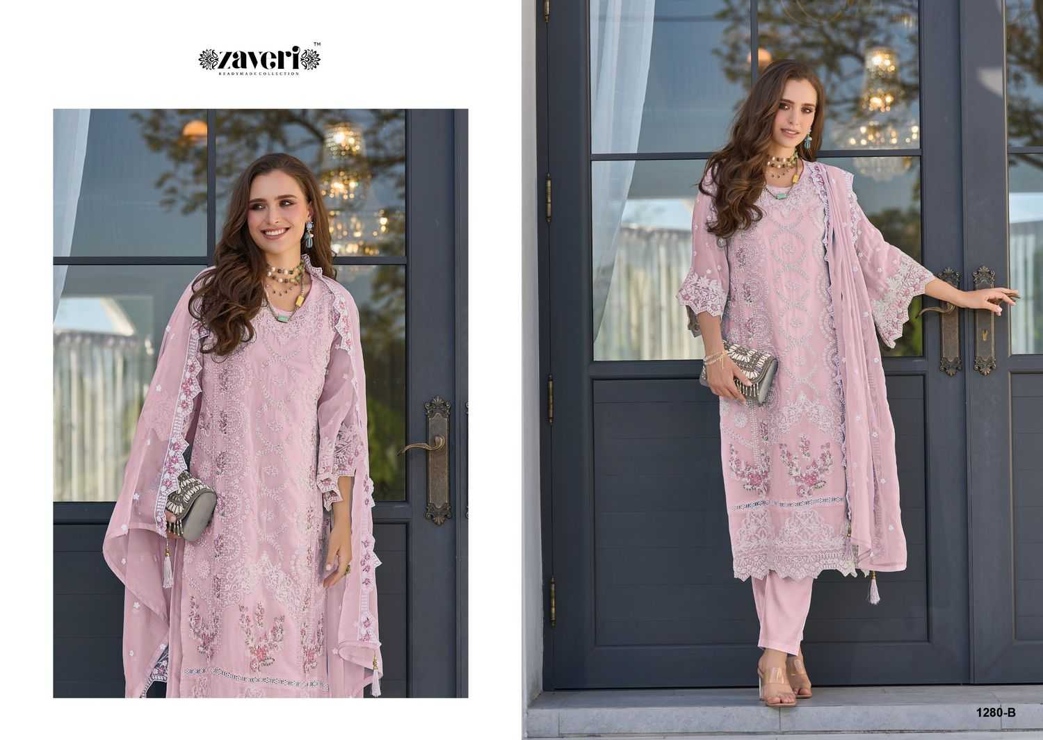 zaveri femina vol 2 color edition 2 organza moti work modern pakistani readymade salwar suit