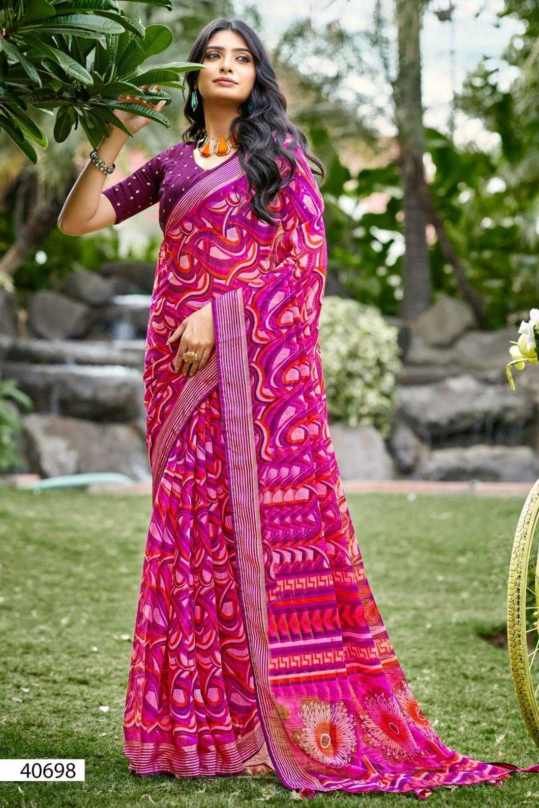 5d designer ganga vol 2 by fancy chiffon weaving saree with blouse