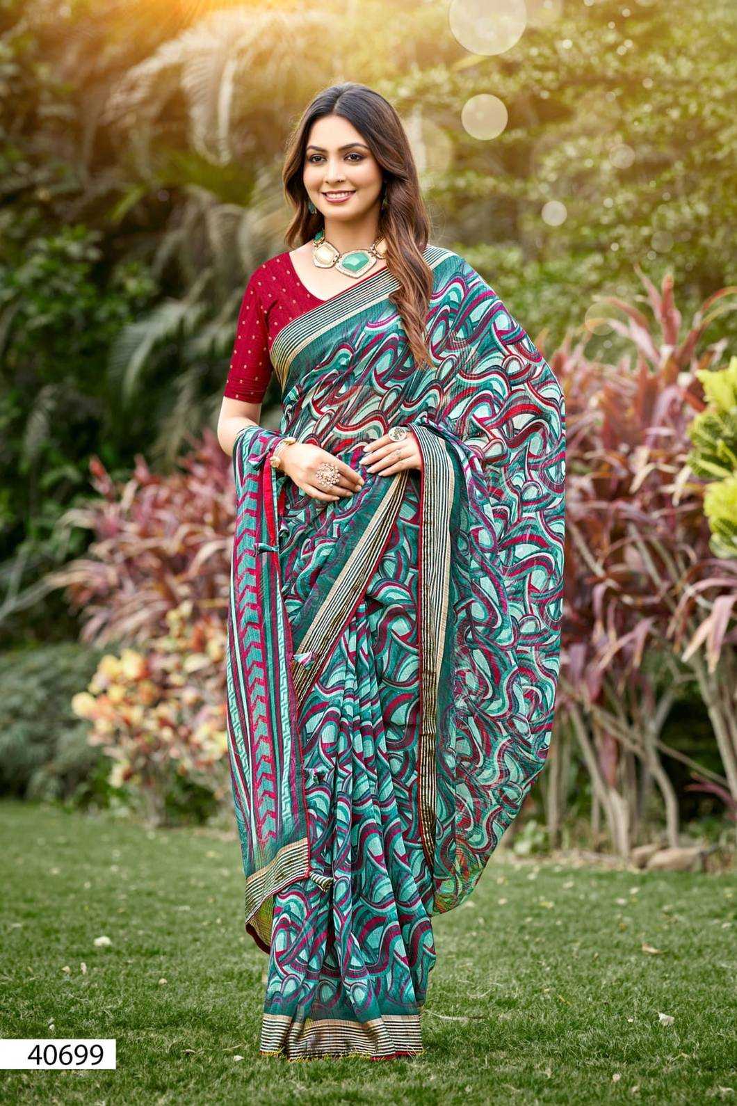 5d designer ganga vol 2 by fancy chiffon weaving saree with blouse